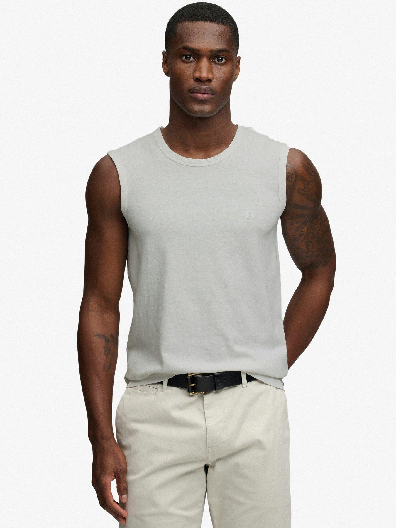 Superdry Classic Cotton Linen Vest - White
