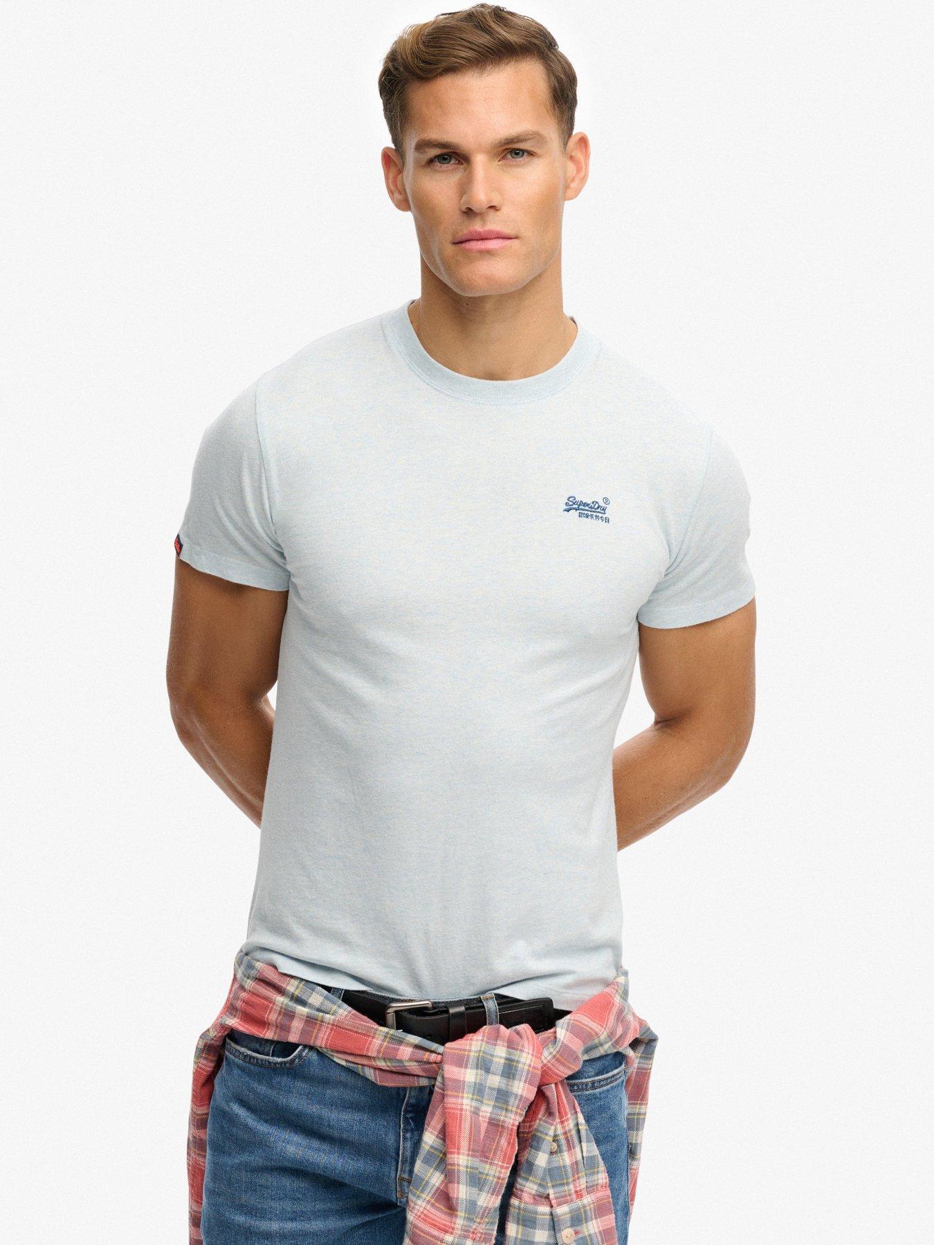 Image 1 of 5 of Superdry Organic Cotton Essential Logo T-Shirt - Light Blue