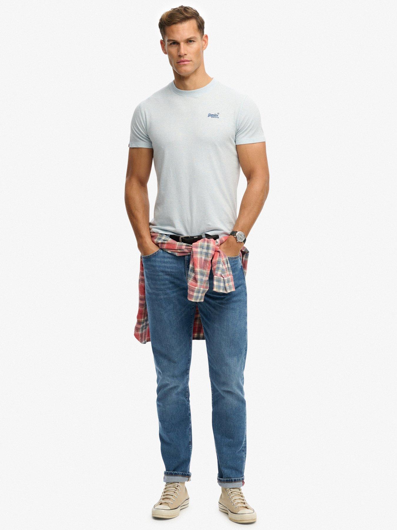 Image 3 of 5 of Superdry Organic Cotton Essential Logo T-Shirt - Light Blue