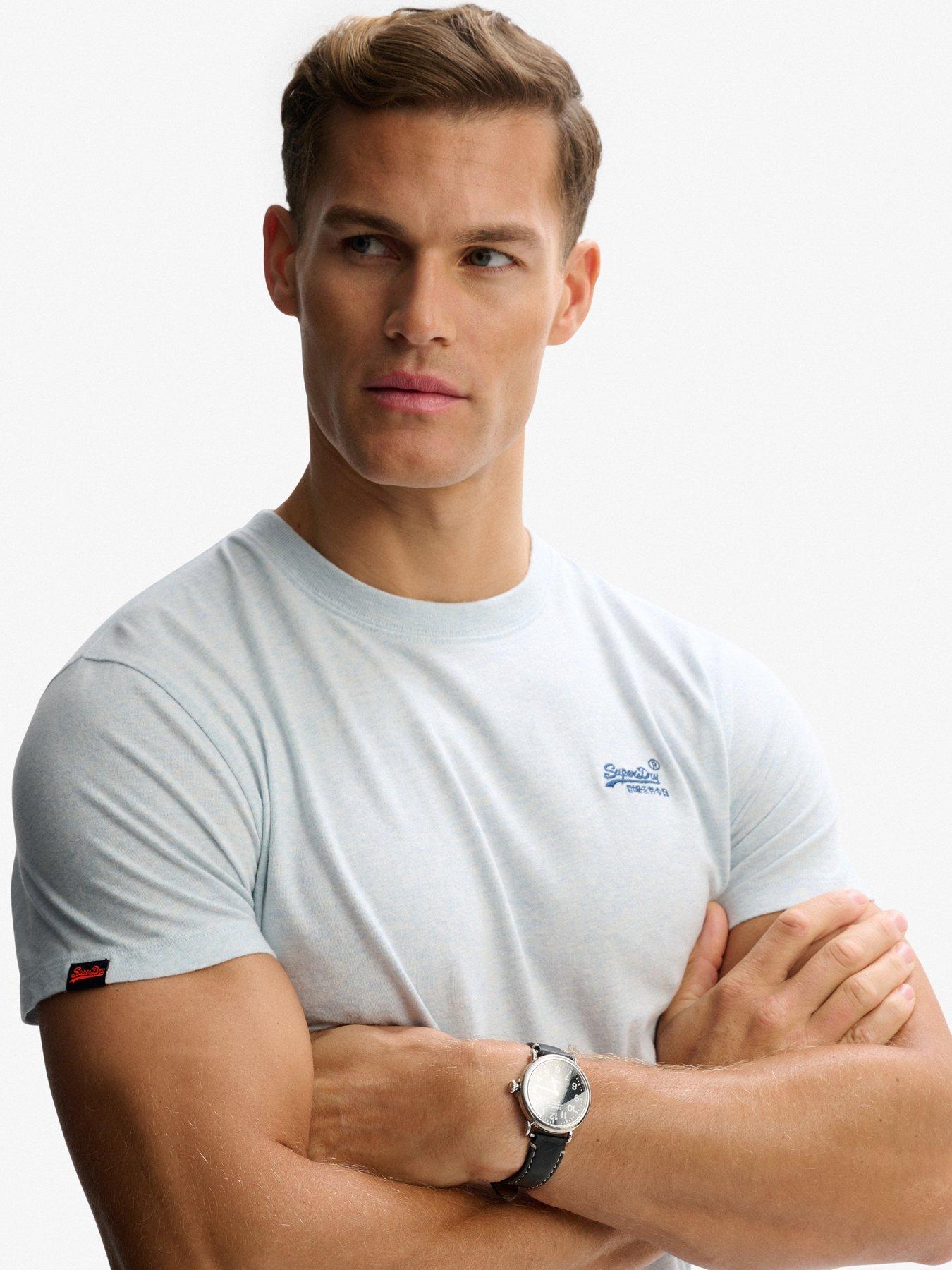 Image 5 of 5 of Superdry Organic Cotton Essential Logo T-Shirt - Light Blue