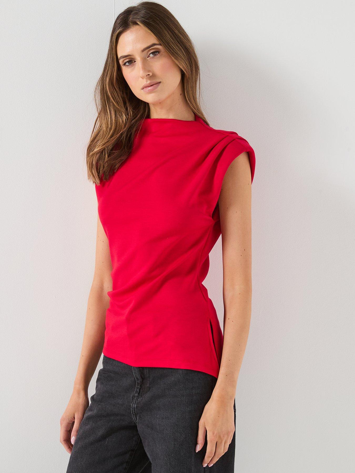 vero-moda-mille-sleeveless-shoulder-pad-top-red