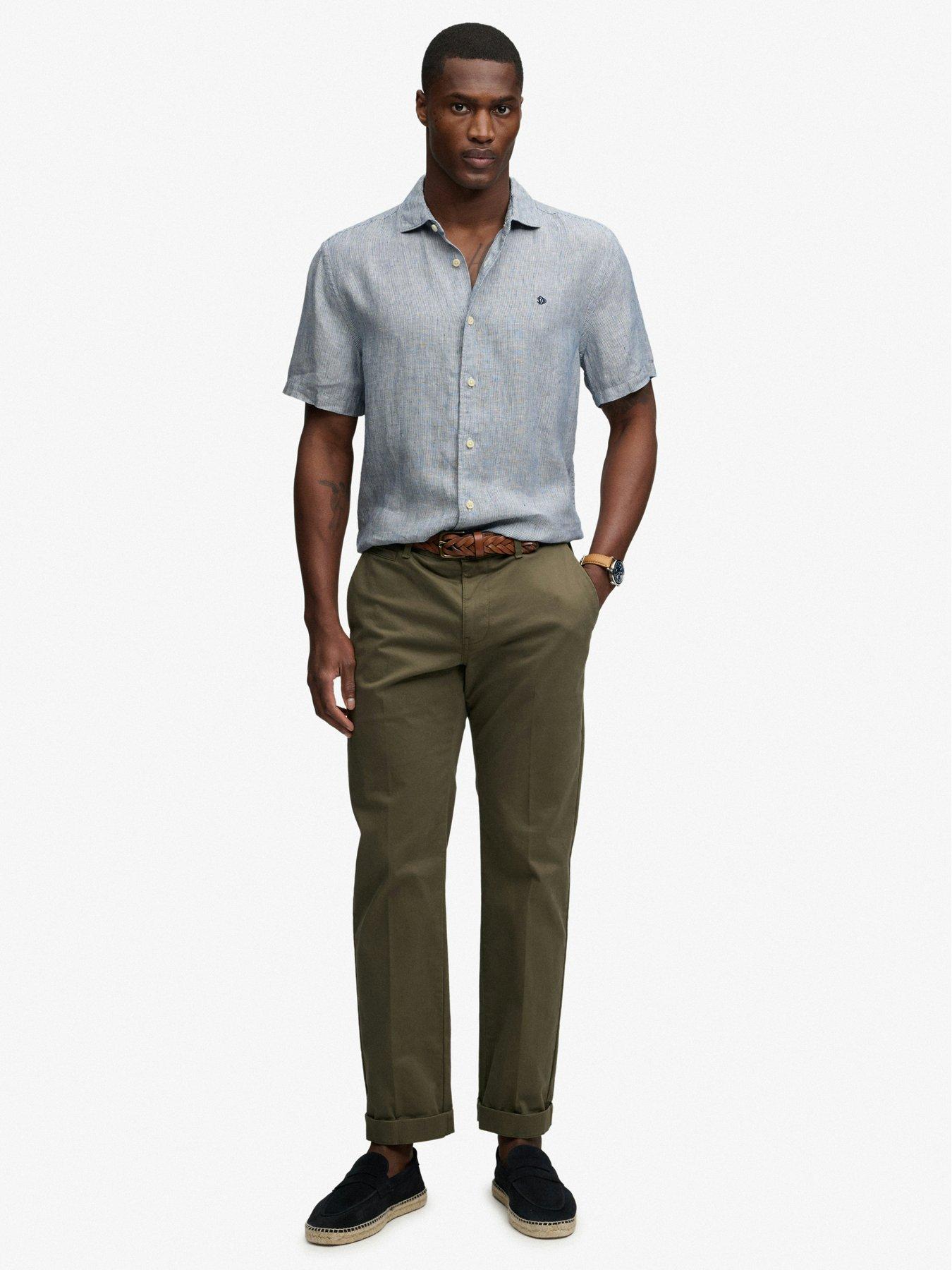 Image 3 of 6 of Superdry Riviera Short Sleeve Linen Shirt - Blue