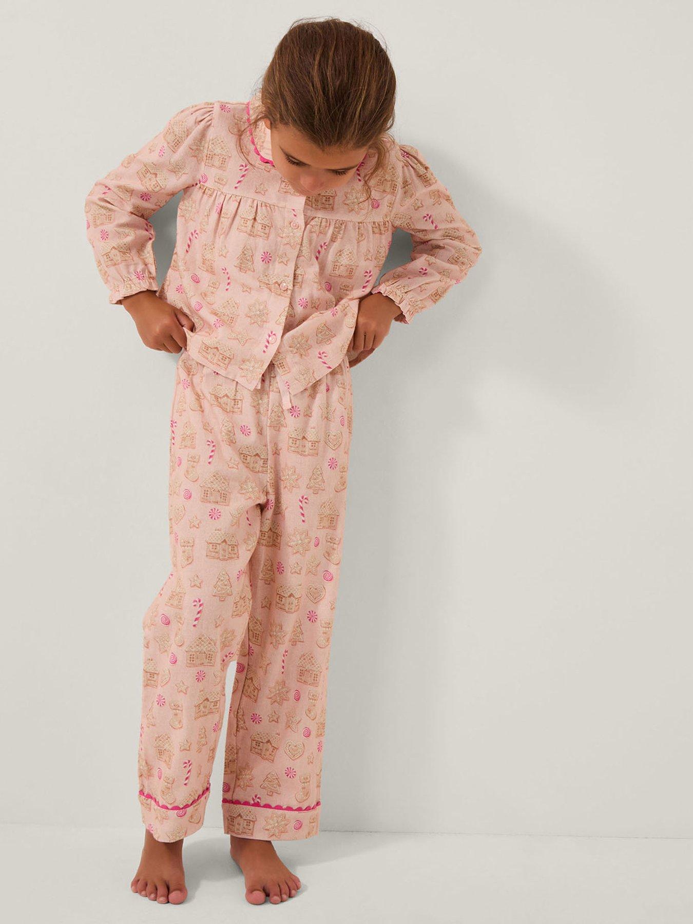 Monsoon Girls Woven Gingerbread Pyjamas - Pink