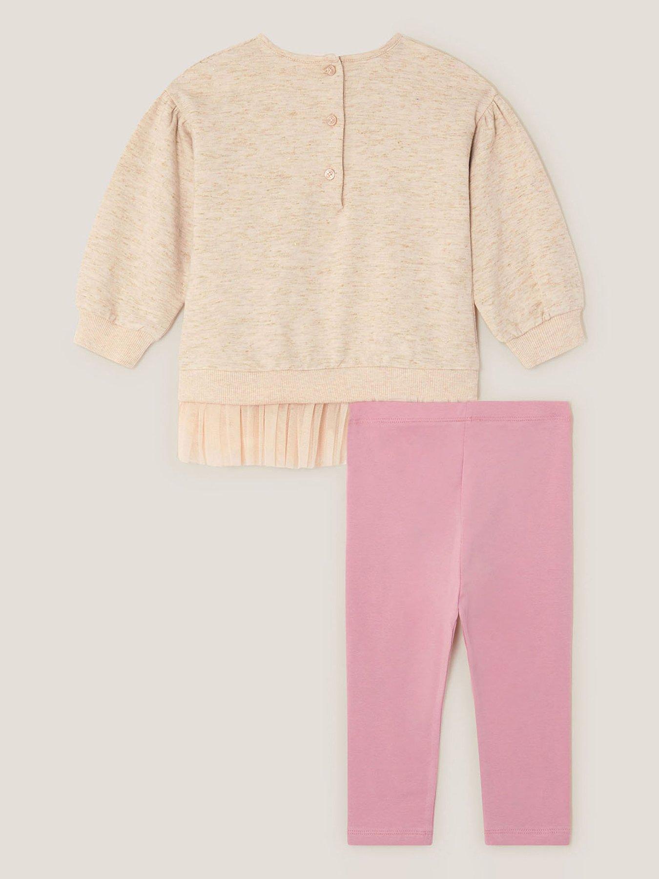 Image 3 of 4 of Monsoon Baby Girls Deer Sweat &amp; Legging Set - Light Cream