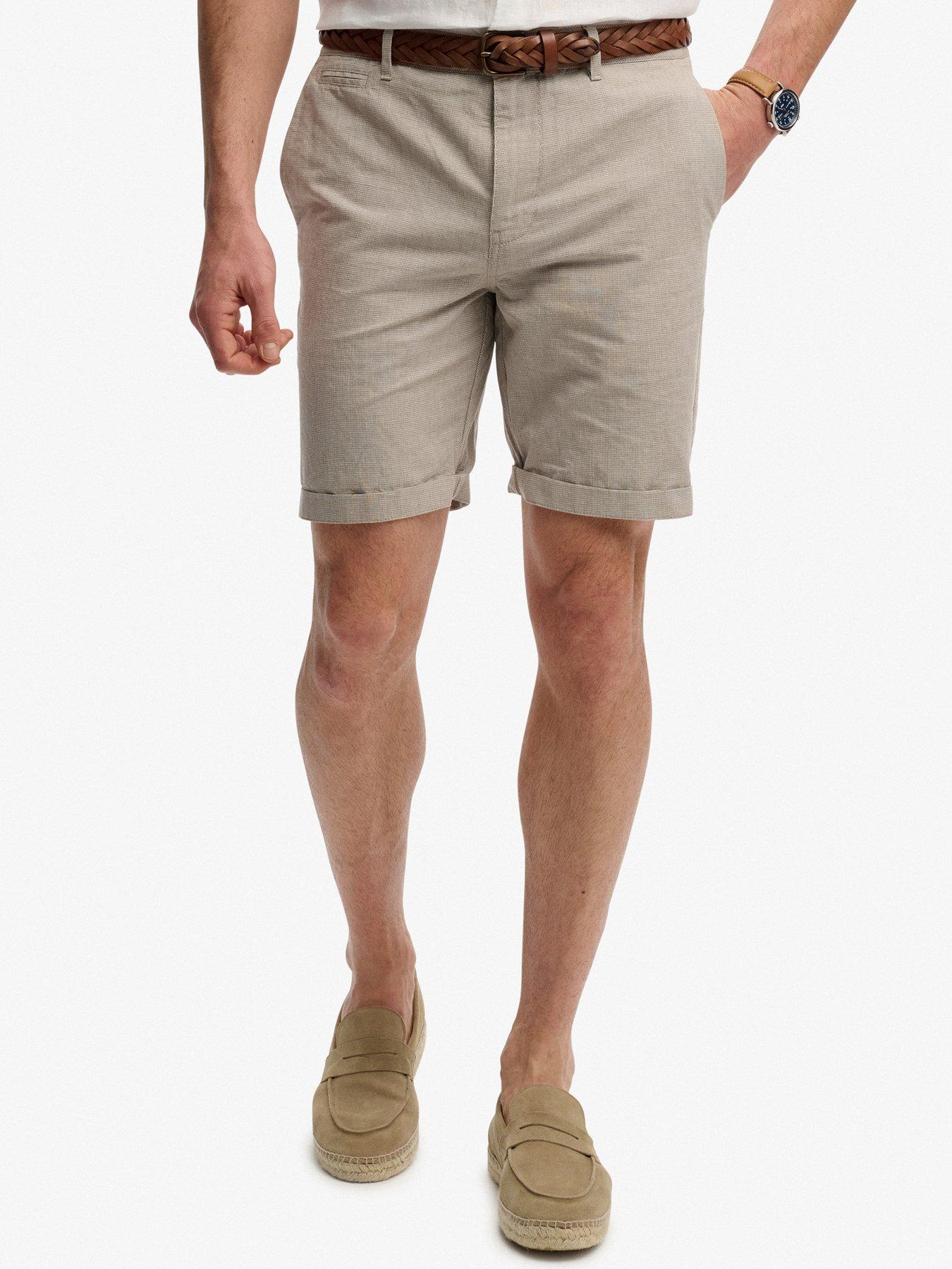 Image 1 of 5 of Superdry Premium Textured Chino Shorts - Beige