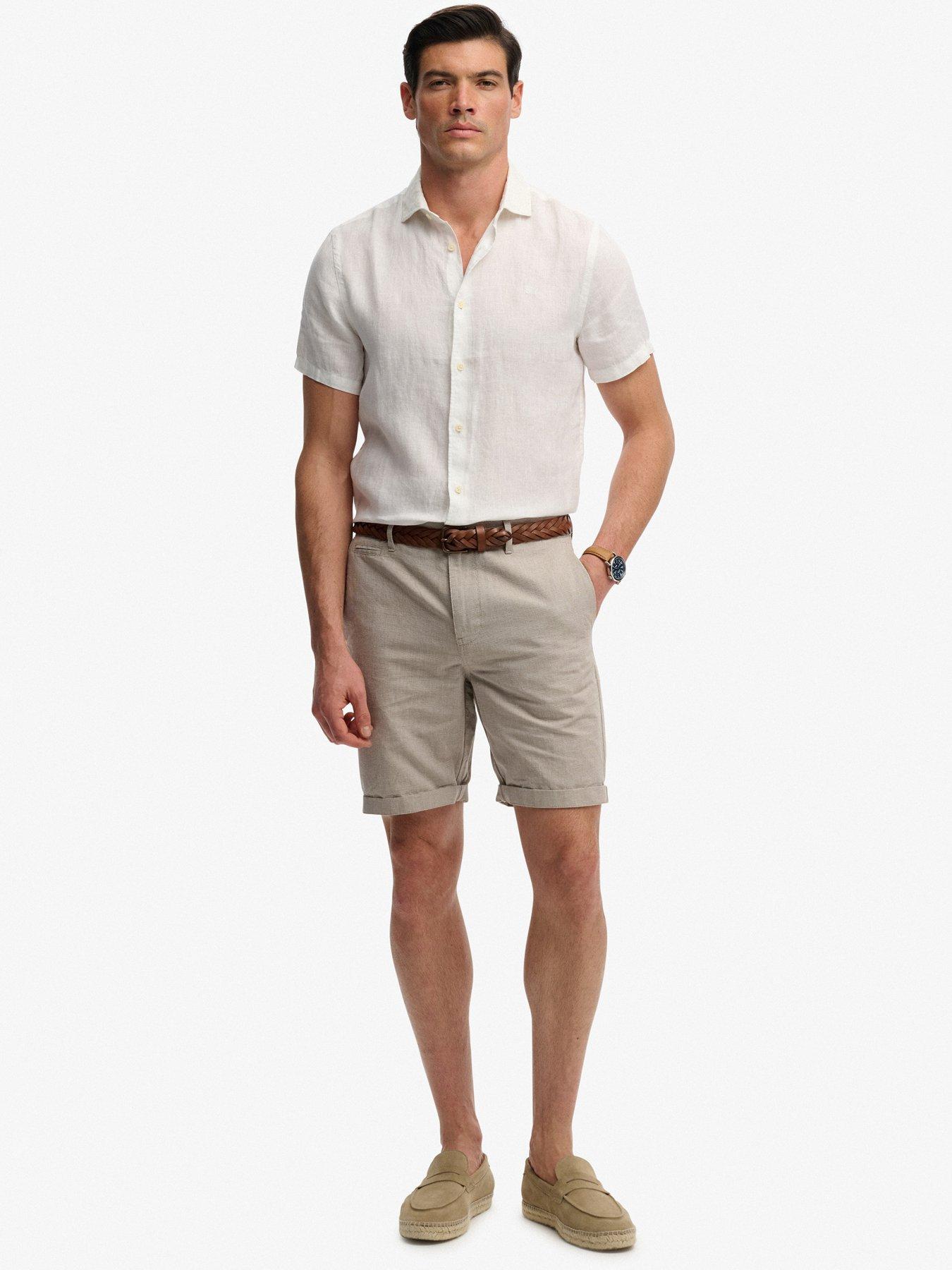 Image 3 of 5 of Superdry Premium Textured Chino Shorts - Beige