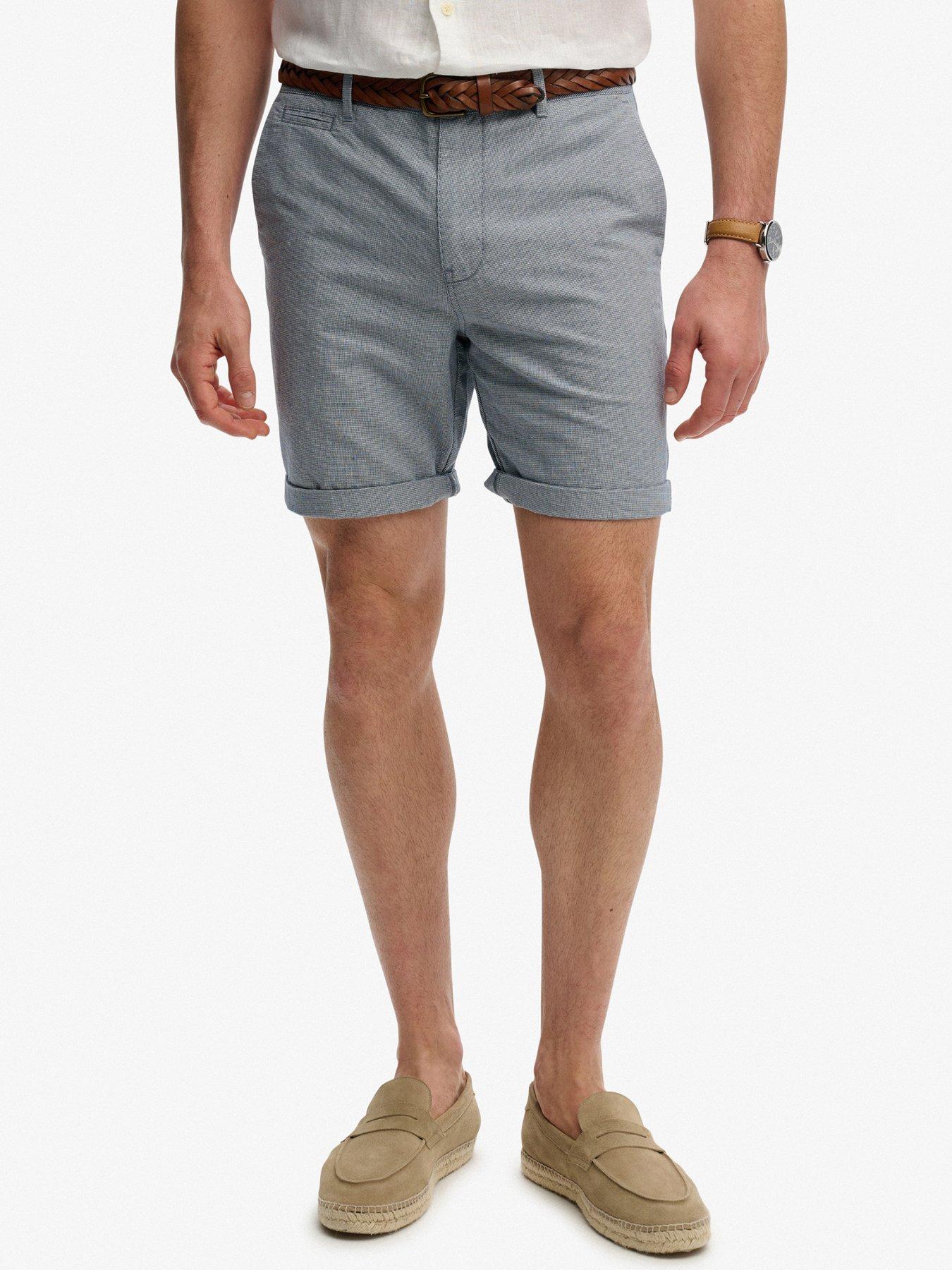 Image 1 of 5 of Superdry Premium Textured Chino Shorts - Blue