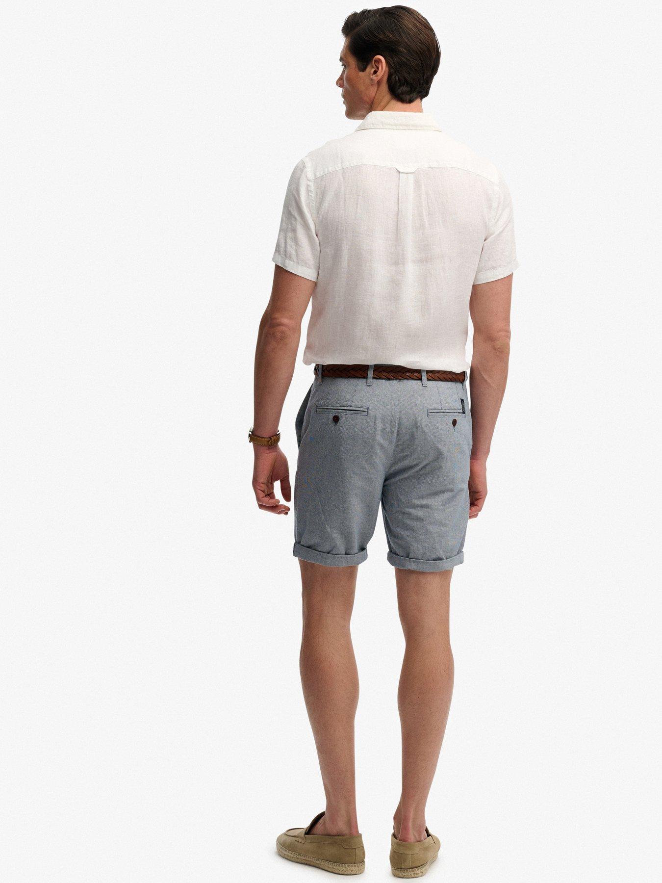 Image 2 of 5 of Superdry Premium Textured Chino Shorts - Blue