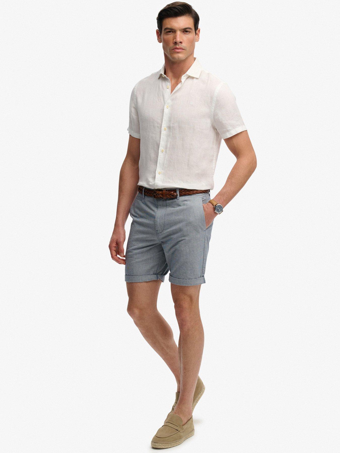 Image 5 of 5 of Superdry Premium Textured Chino Shorts - Blue
