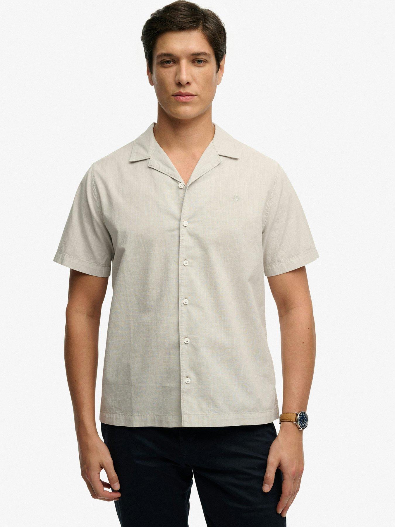 Image 1 of 5 of Superdry Cabana Short Sleeve Shirt - Beige