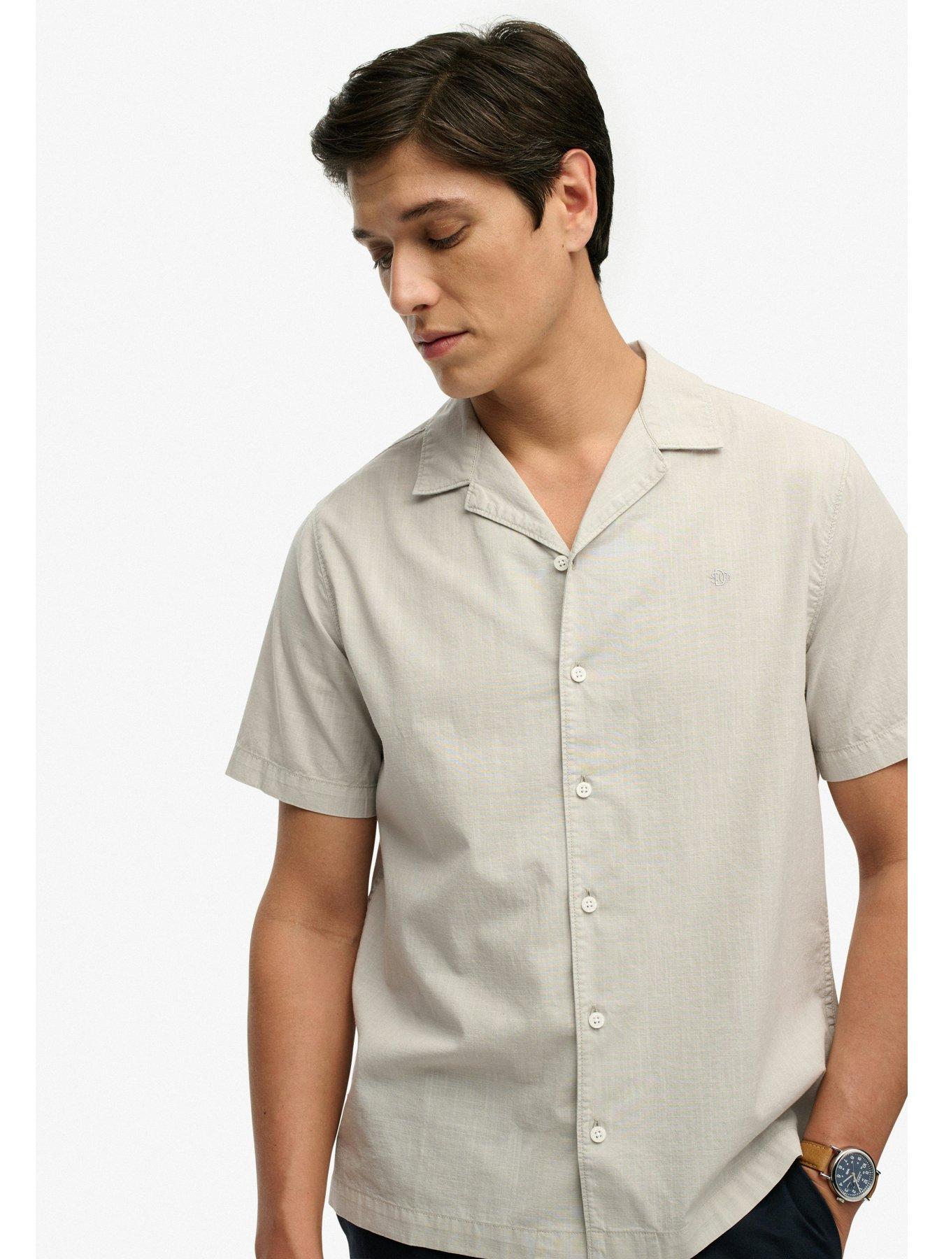 Image 4 of 5 of Superdry Cabana Short Sleeve Shirt - Beige