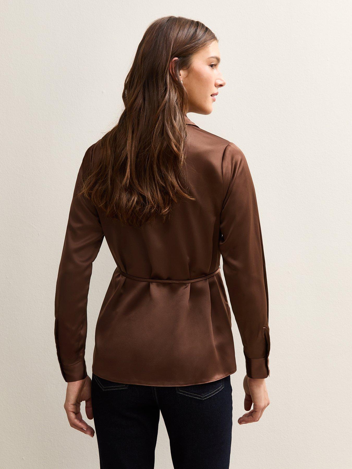new-look-mid-brown-soft-touch-satin-belted-shirtstillFront