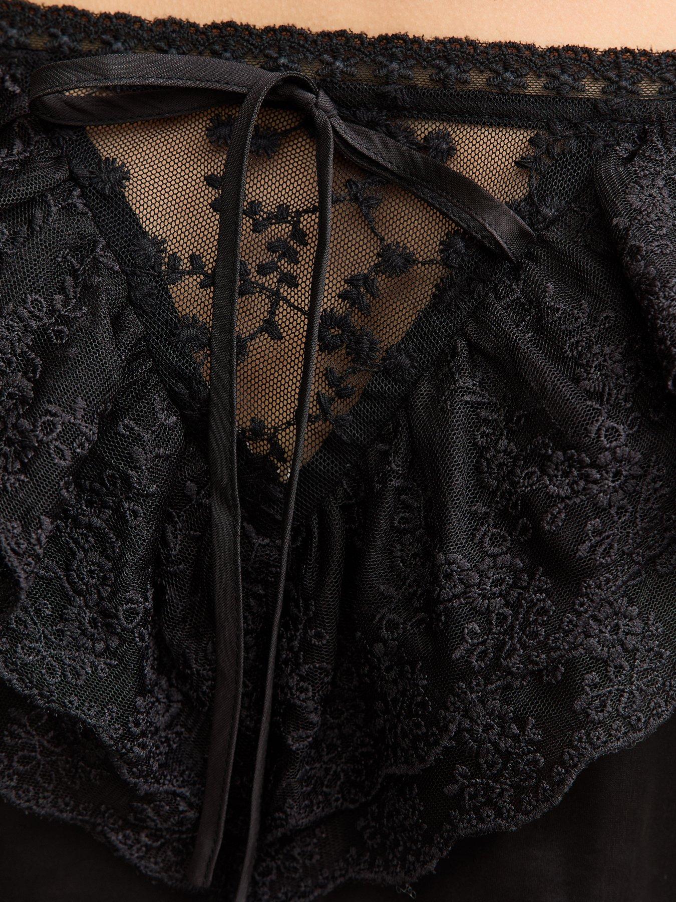 Image 5 of 5 of New Look Black Lace Frill Cami Top
