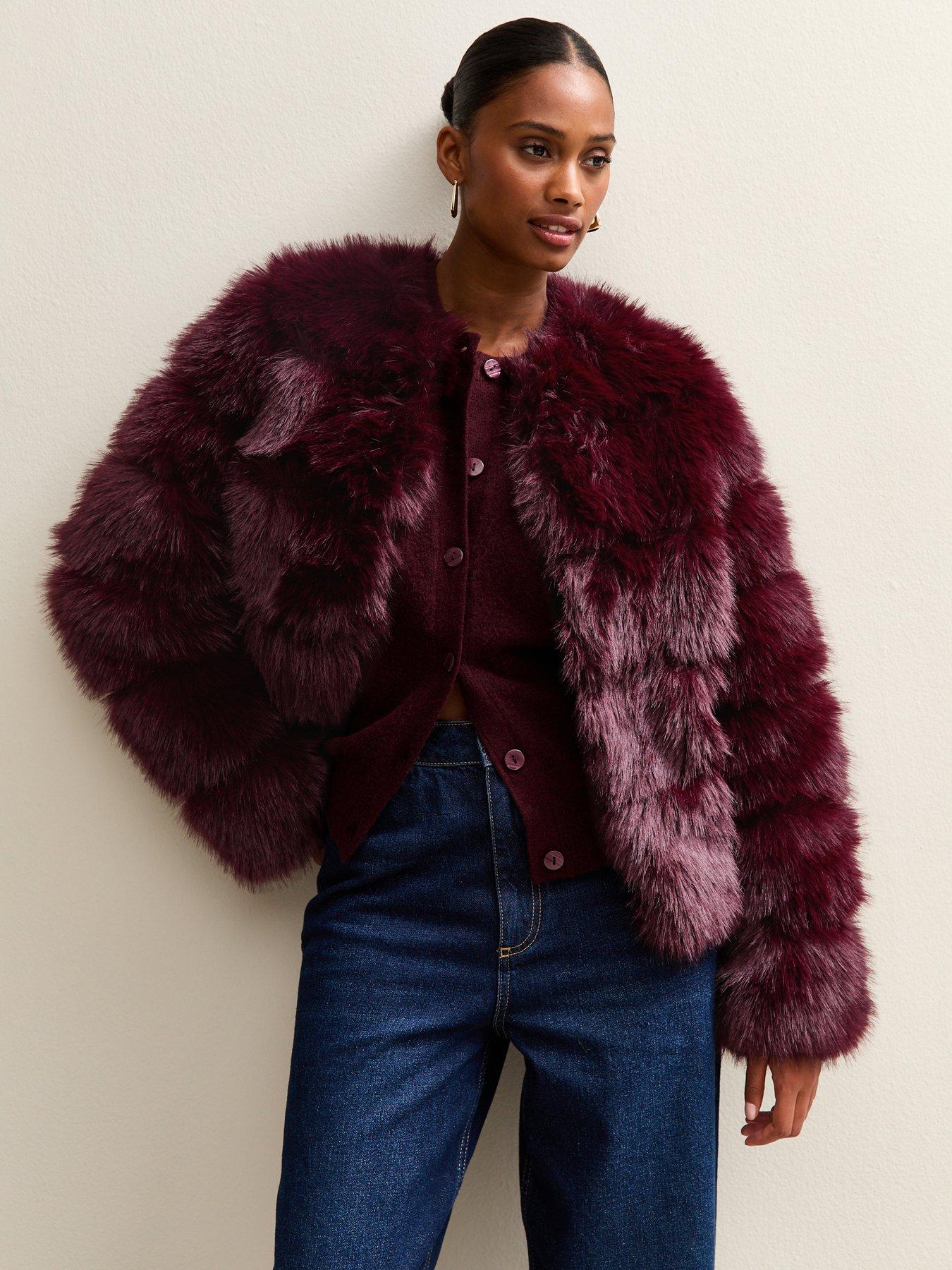 new-look-panelled-faux-fur-jacket-burgundy