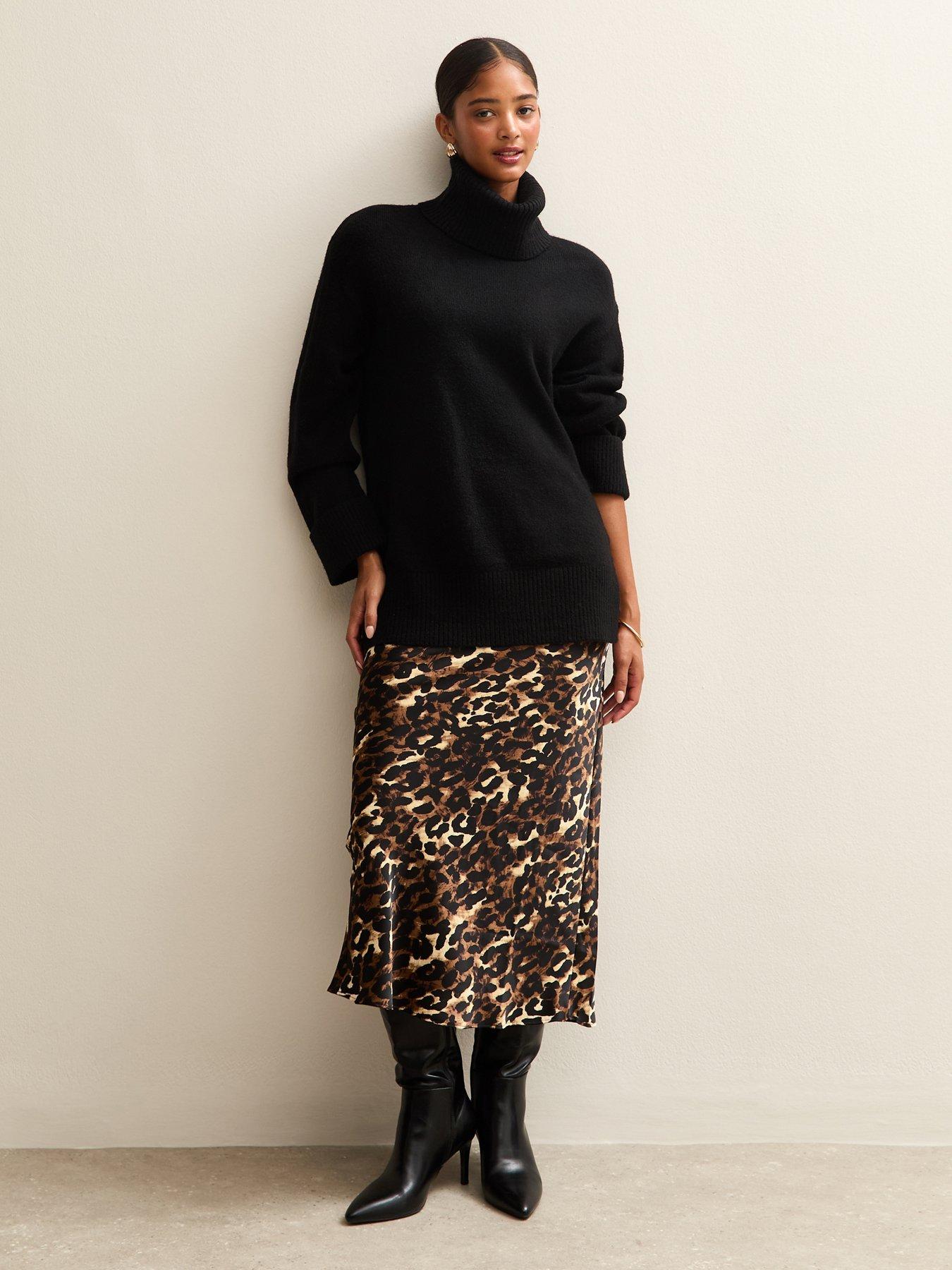 new-look-brown-leopard-print-satin-midi-skirt