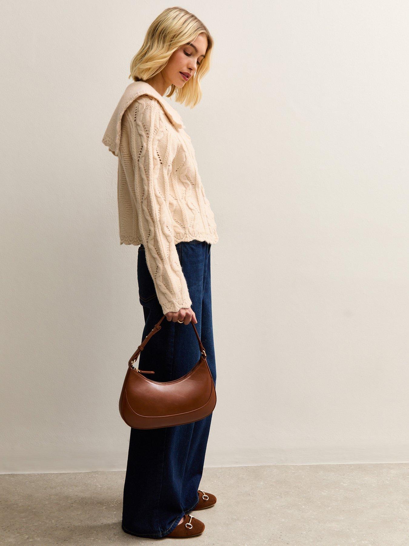 new-look-cream-cable-knit-collared-cardiganback