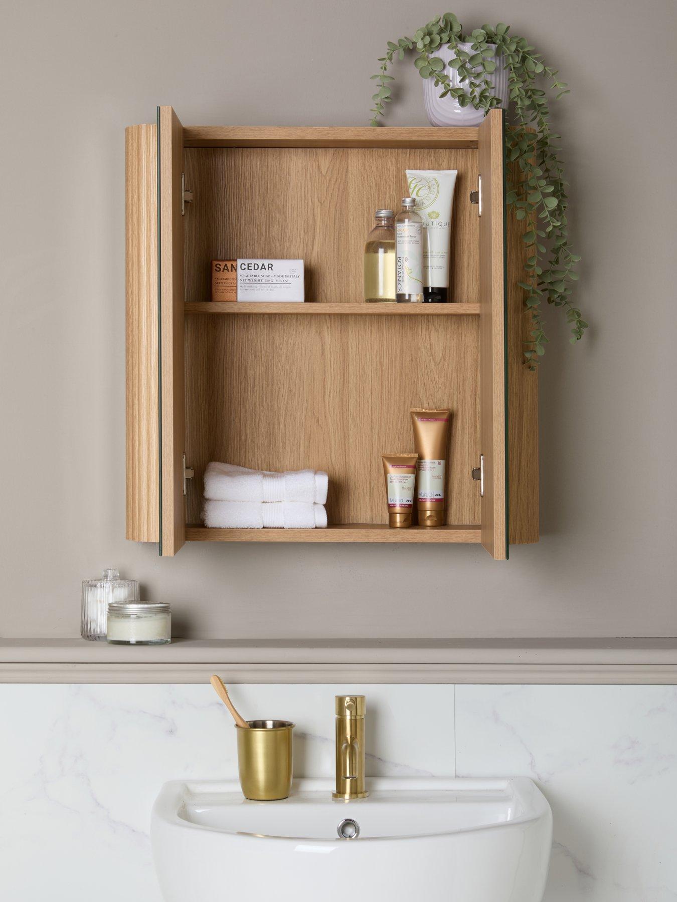 Image 3 of 6 of The Very Collection Carina Mirrored Bathroom&nbsp;Wall Cabinet - Oak - FSC&reg; Certified