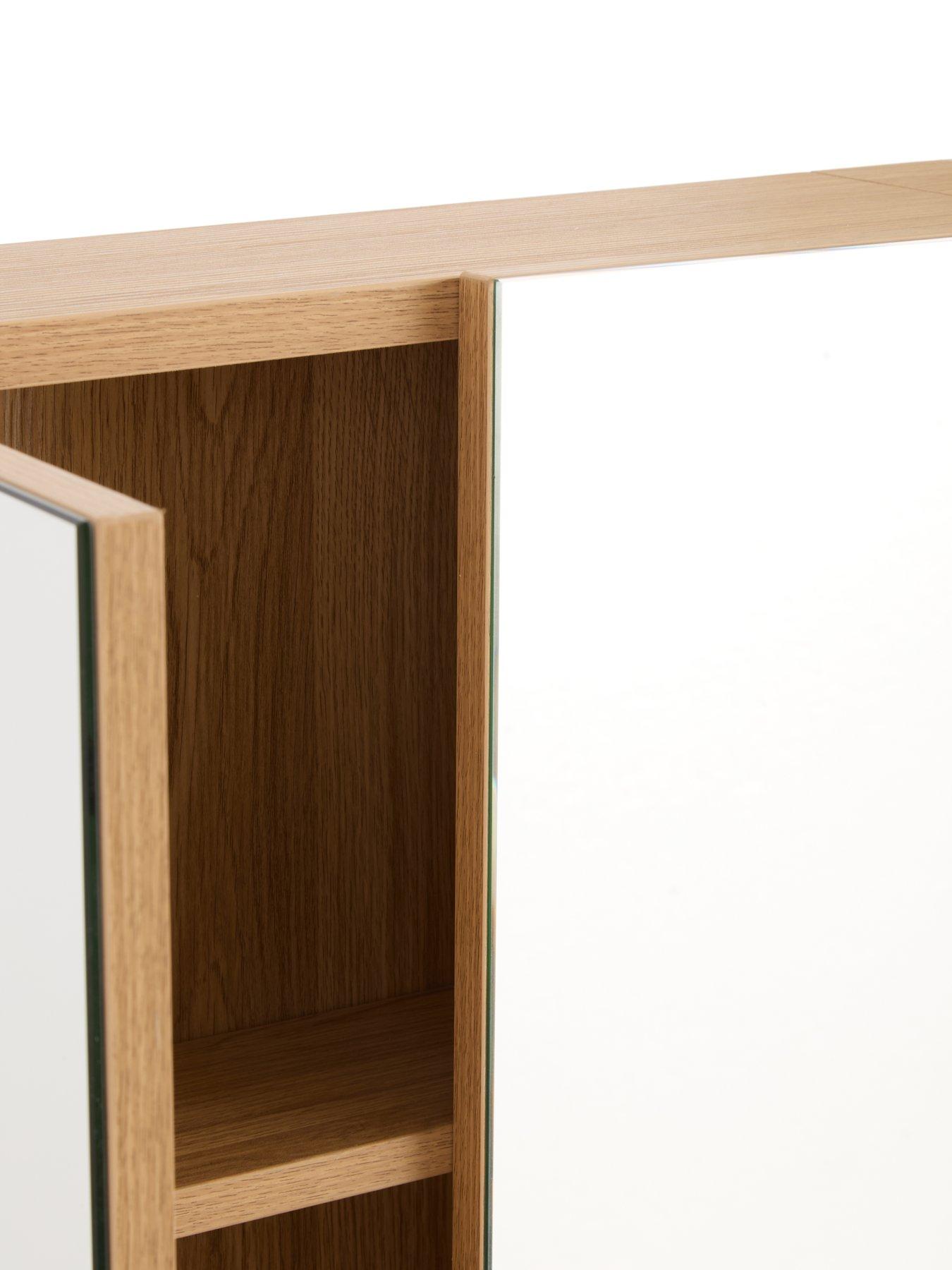 Image 6 of 6 of The Very Collection Carina Mirrored Bathroom&nbsp;Wall Cabinet - Oak - FSC&reg; Certified