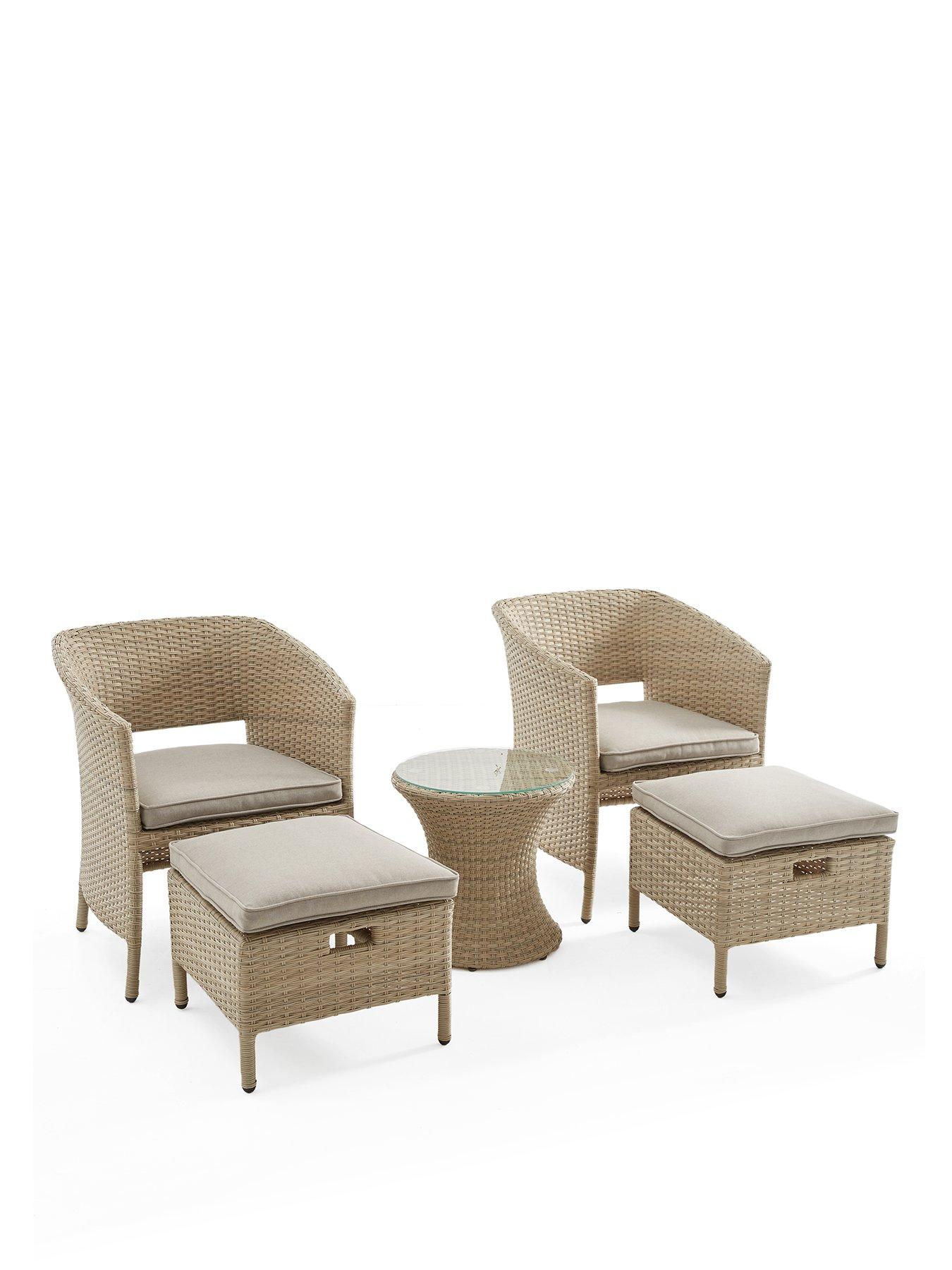 The Very Collection Sarasota Bistro Set With Footsools