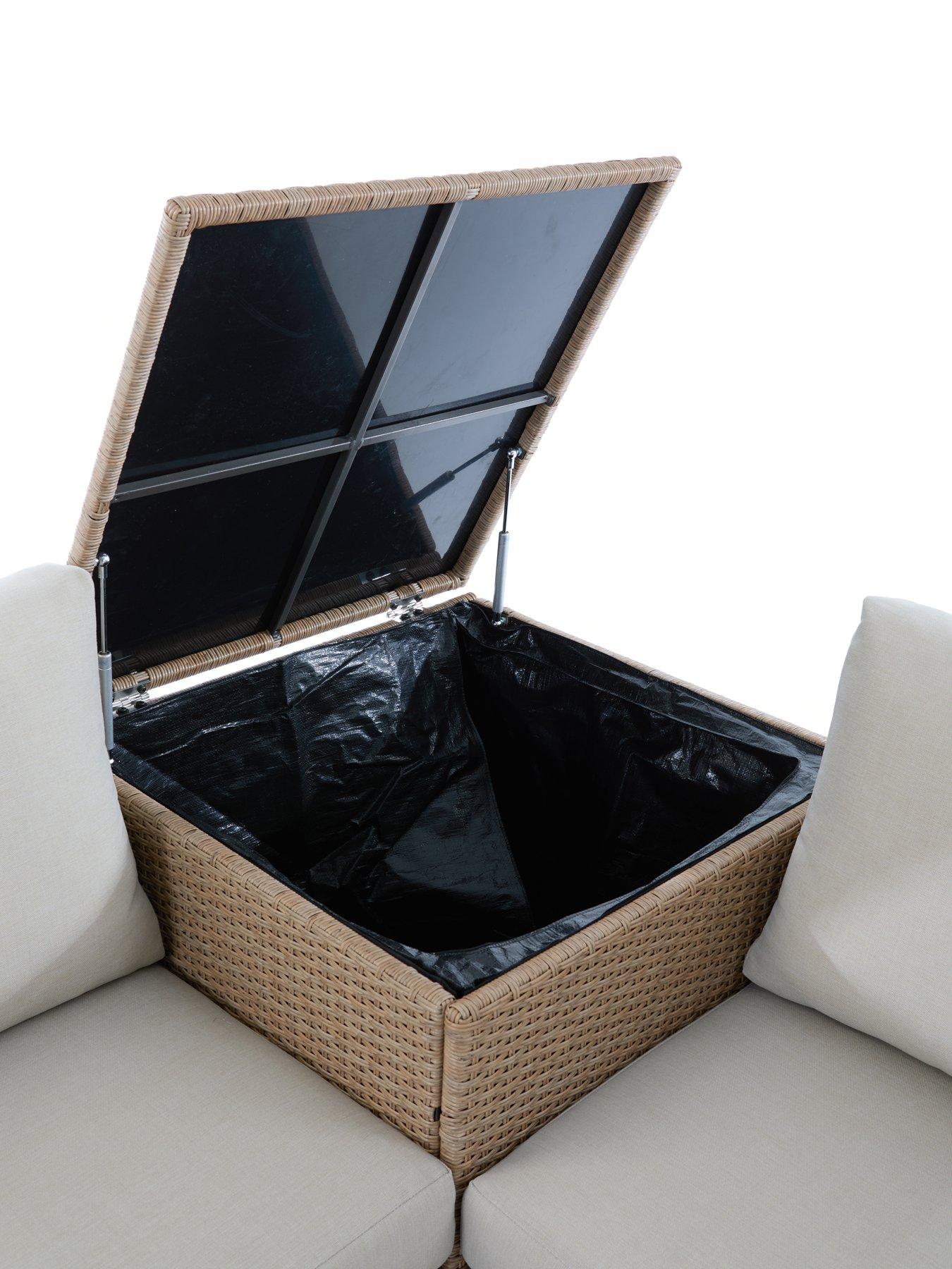 Image 7 of 7 of The Very Collection Cayman 5-Seater Corner Garden Sofa With Storage And Tables