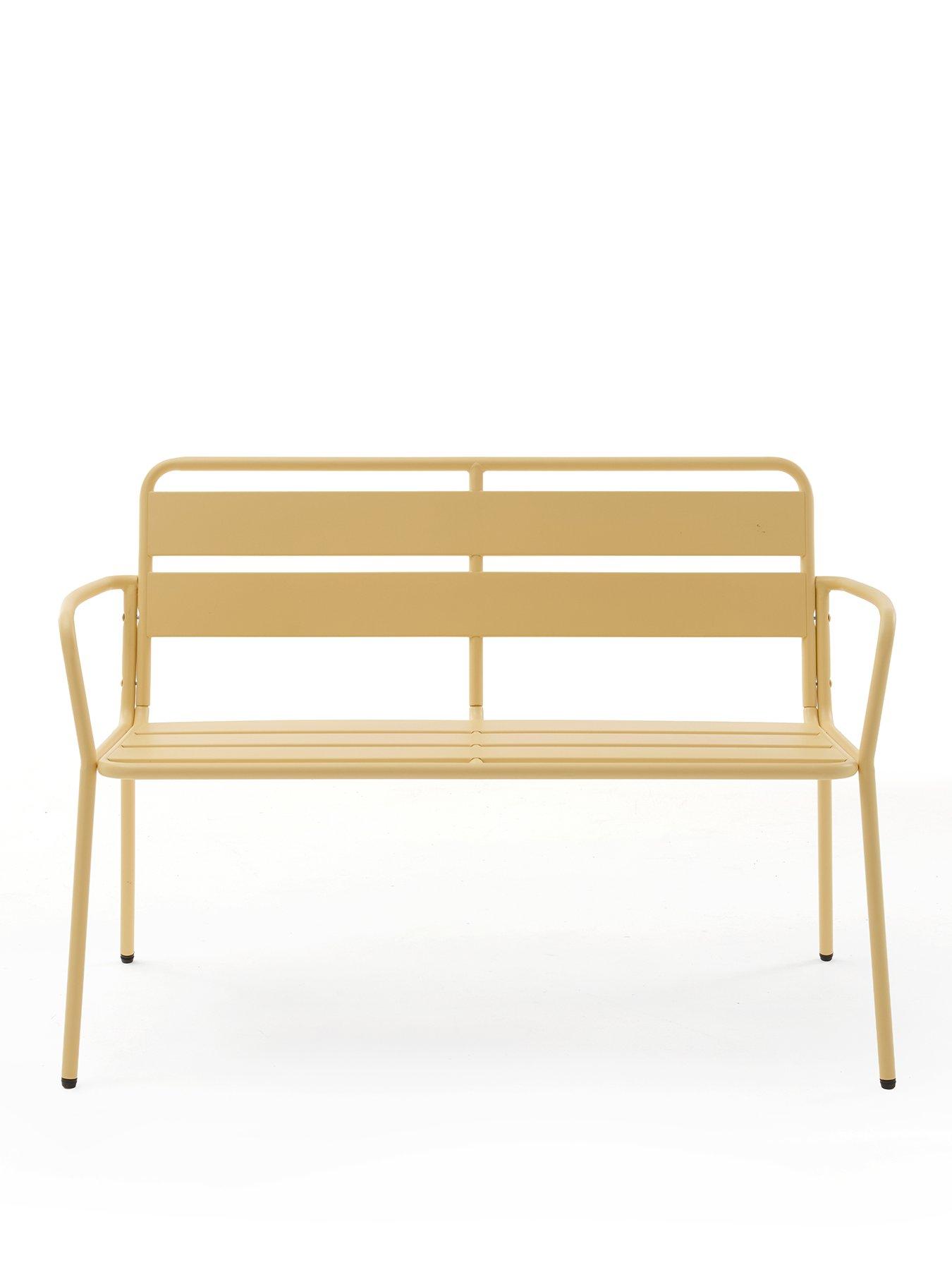 Image 2 of 6 of The Very Collection Metal Bench&nbsp;- Buttermilk