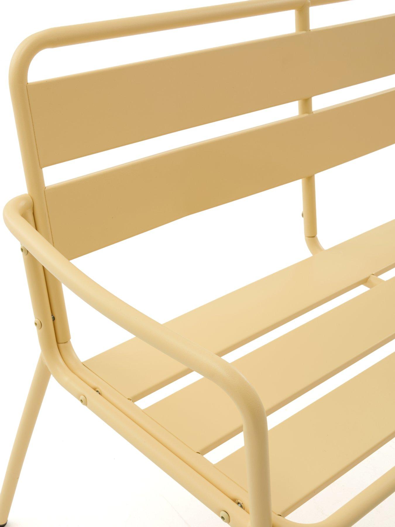 Image 4 of 6 of The Very Collection Metal Bench&nbsp;- Buttermilk