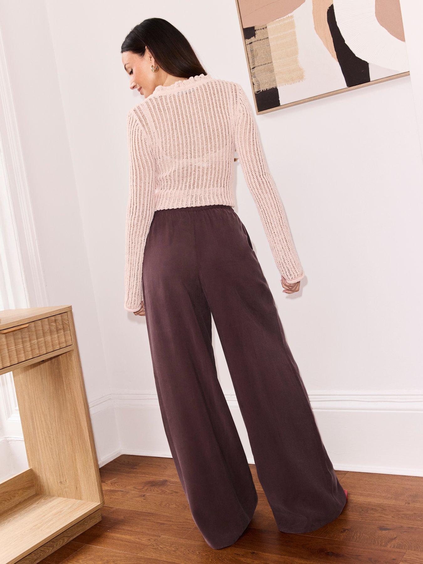 michelle-keegan-cupro-trousers-chocolate-plumstillFront