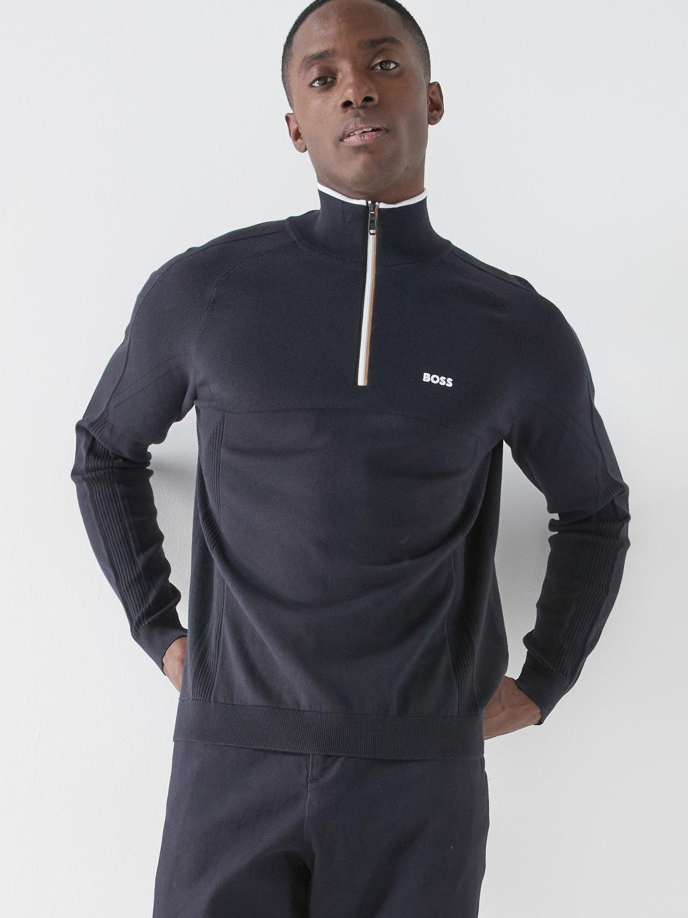 Image 1 of 6 of BOSS Mens Golf Hydro Quarter Zip - Navy