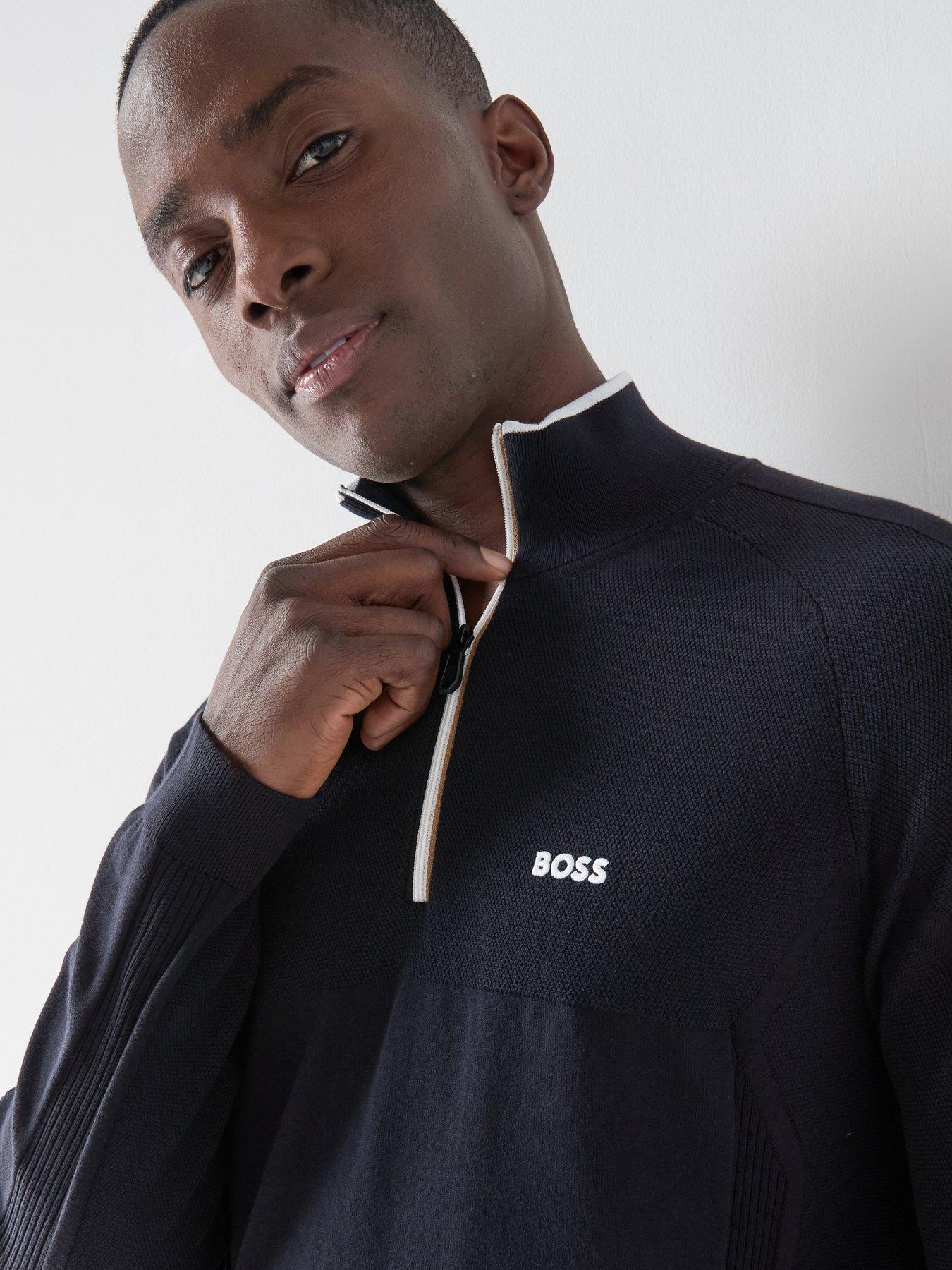 Image 5 of 6 of BOSS Mens Golf Hydro Quarter Zip - Navy