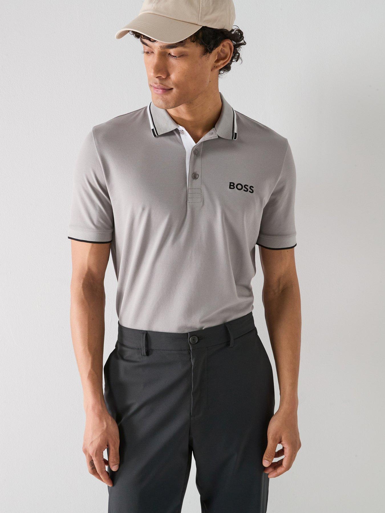 Image 1 of 5 of BOSS Mens Golf Paddy Pro Polo Shirt - Grey