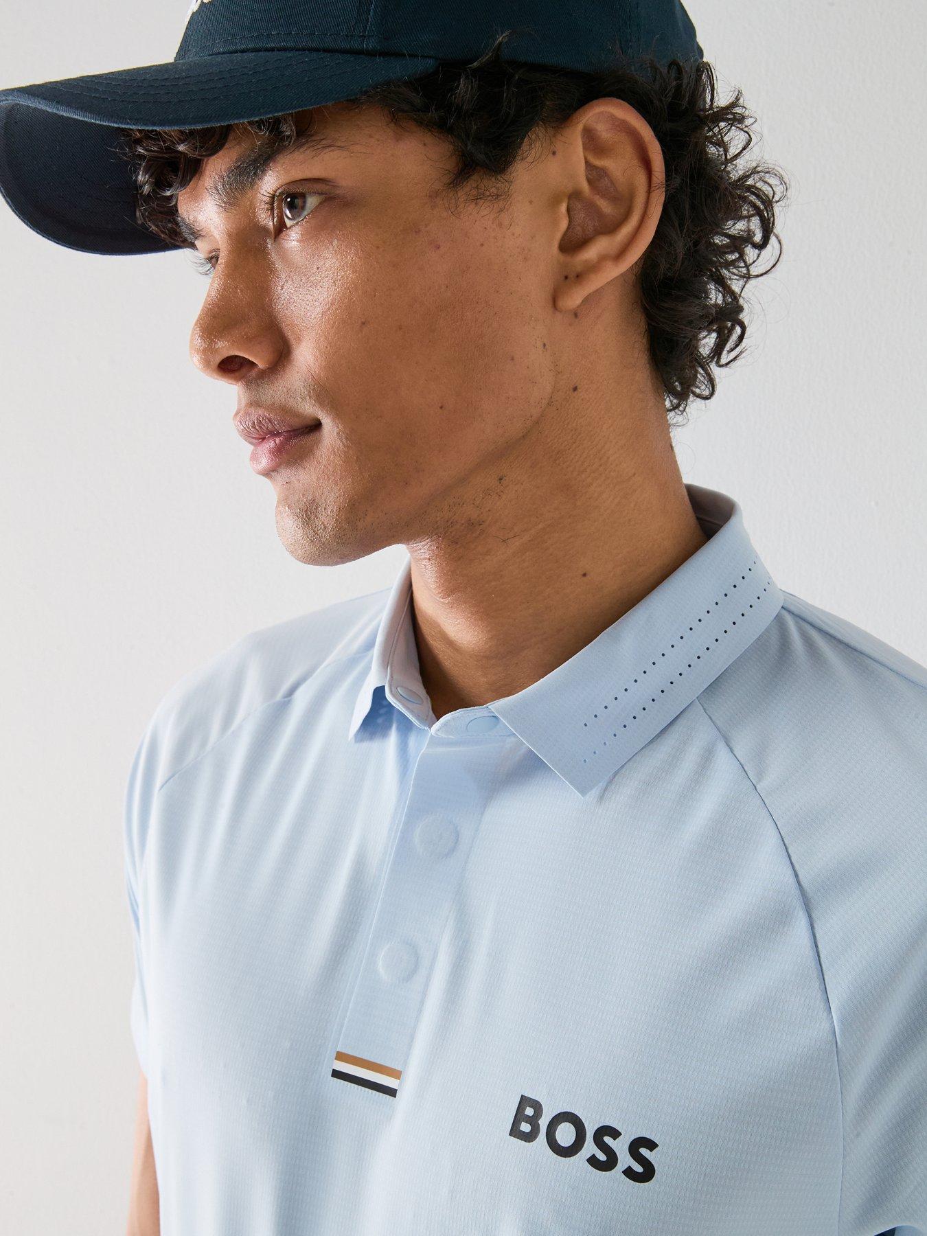 Image 4 of 4 of BOSS Mens Golf Paddytech Polo Shirt - Blue