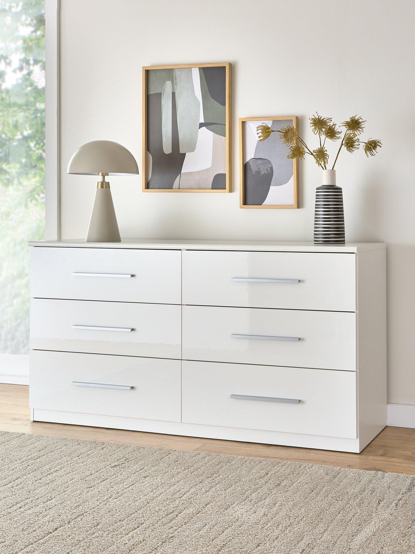 The Very Collection Prague Gloss 6 Drawer Chest - White - FSC® Certified