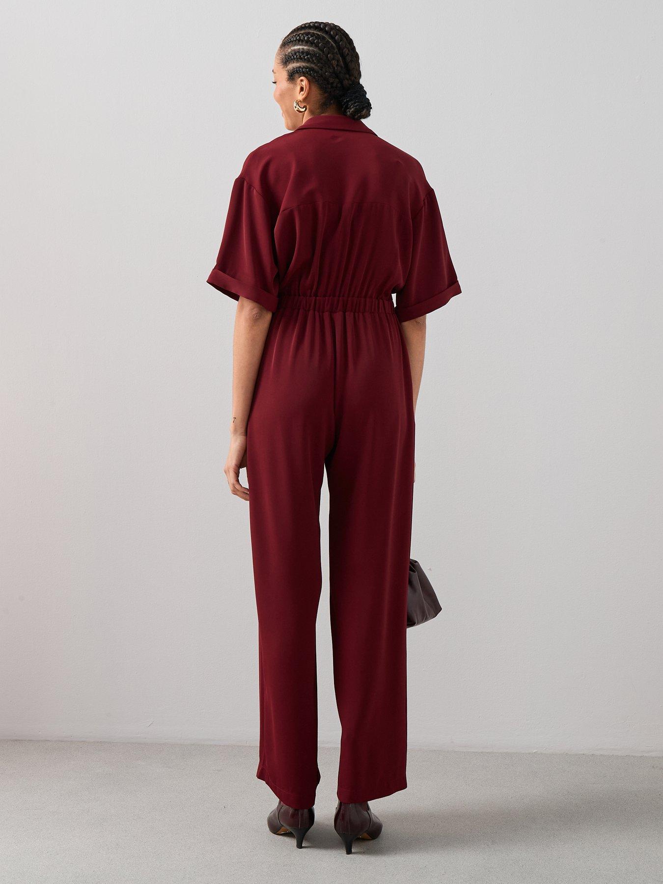 the-very-collection-belted-button-down-jumpsuit-dark-redstillFront