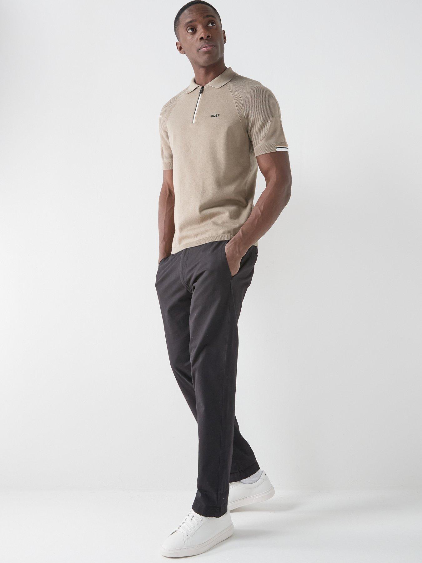 Image 3 of 5 of BOSS Mens Golf Perform Knitted Polo Shirt - Light Pastel Green