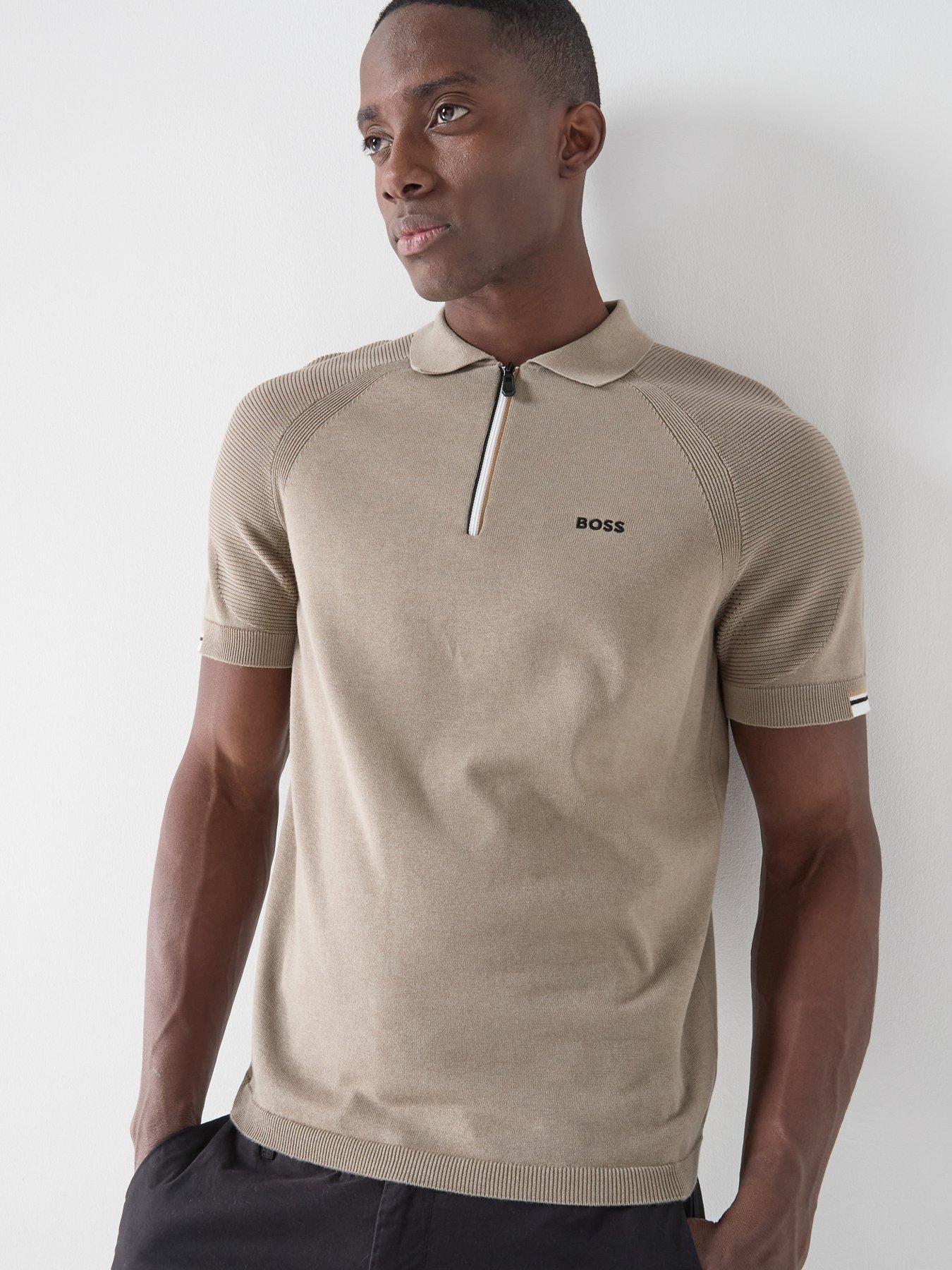 Image 5 of 5 of BOSS Mens Golf Perform Knitted Polo Shirt - Light Pastel Green