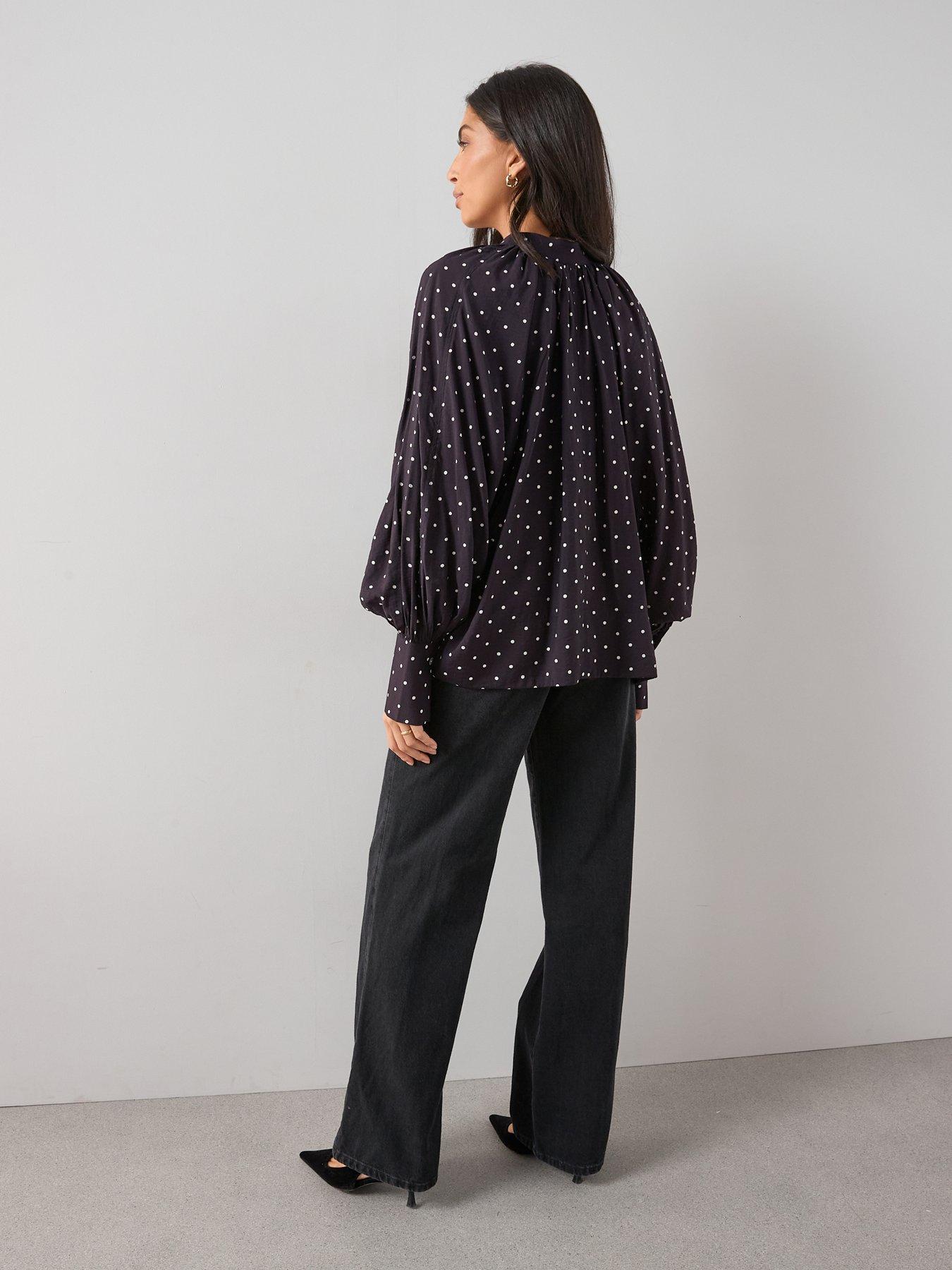 the-very-collection-v-neck-polka-dot-floaty-blouse-dark-plumdetail