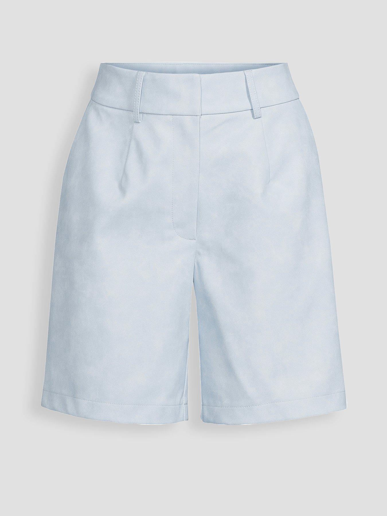 Image 5 of 5 of Michelle Keegan Faux Leather Bermuda Shorts - Blue