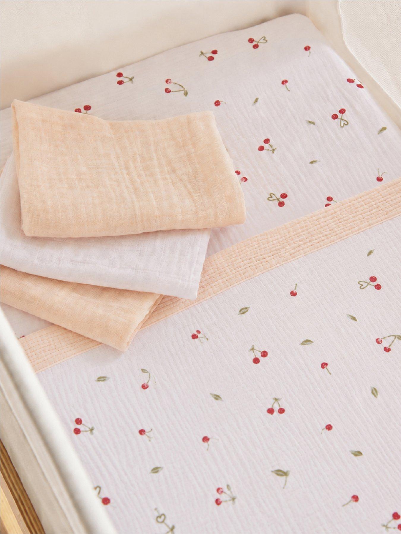 Image 1 of 7 of CuddleCo Universal Crib/ Co Sleeper Bedding set - Ditsy Cherry