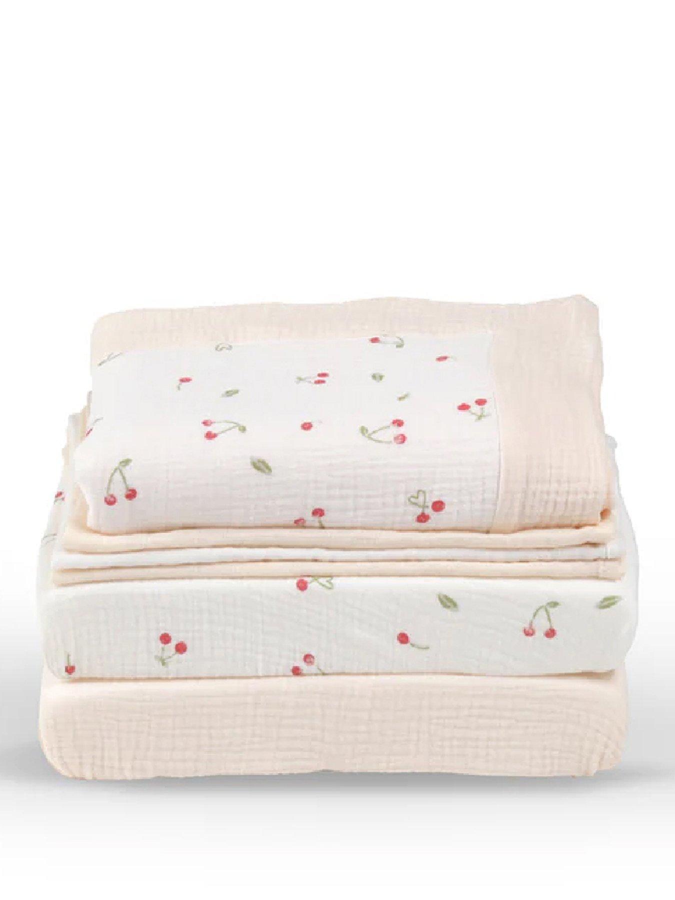 Image 2 of 7 of CuddleCo Universal Crib/ Co Sleeper Bedding set - Ditsy Cherry