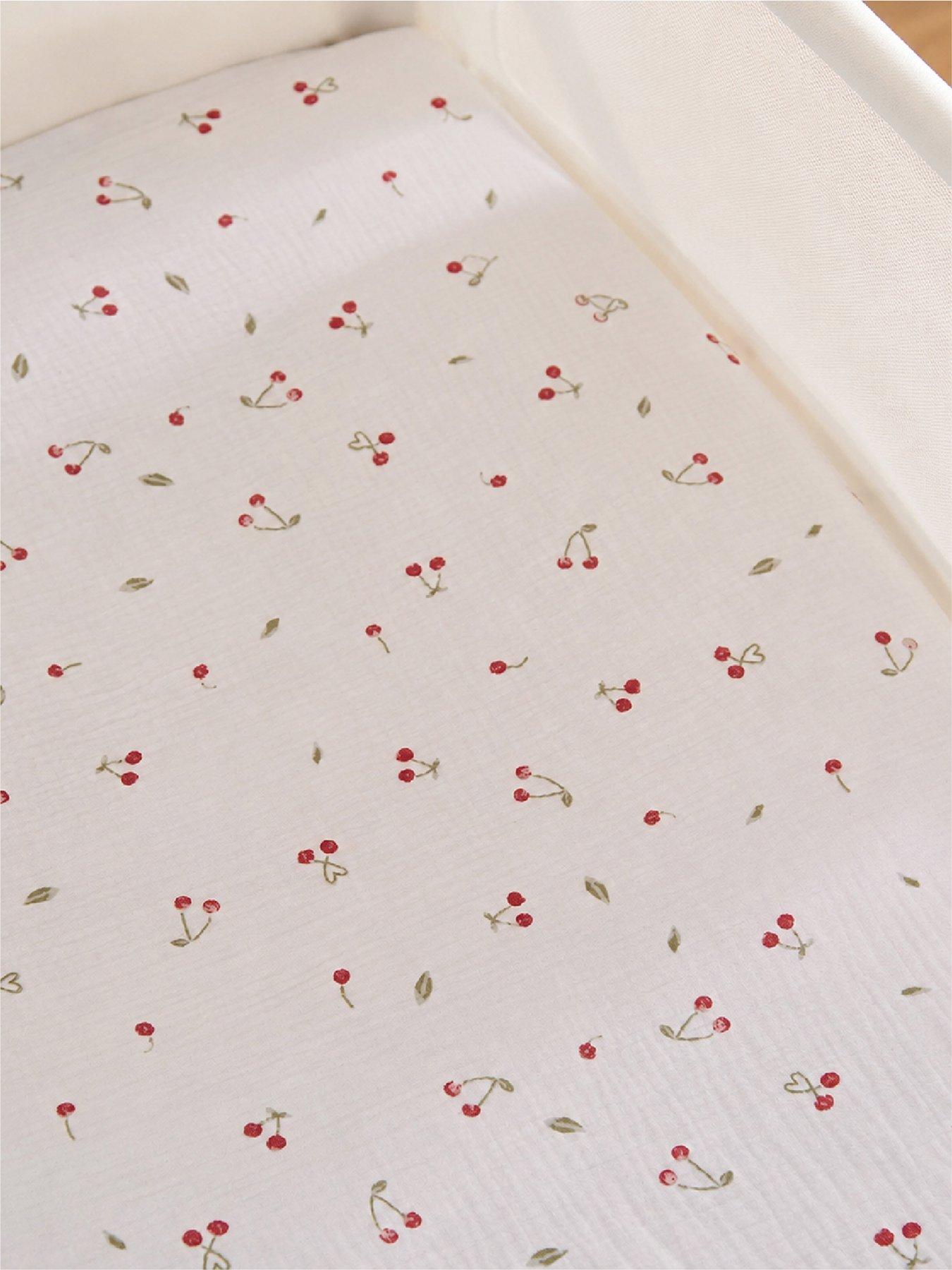 Image 3 of 7 of CuddleCo Universal Crib/ Co Sleeper Bedding set - Ditsy Cherry