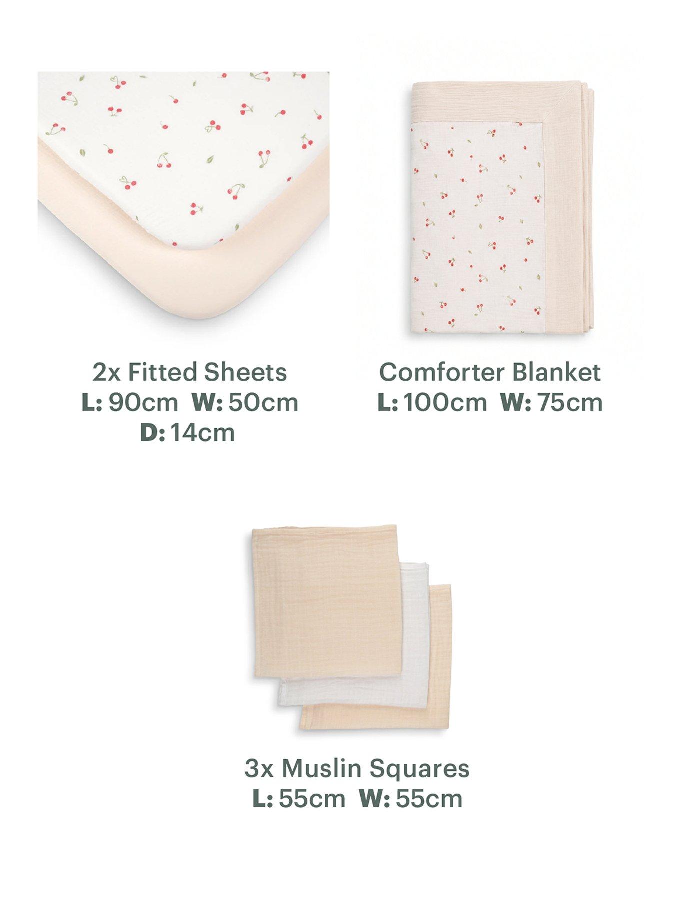 Image 5 of 7 of CuddleCo Universal Crib/ Co Sleeper Bedding set - Ditsy Cherry