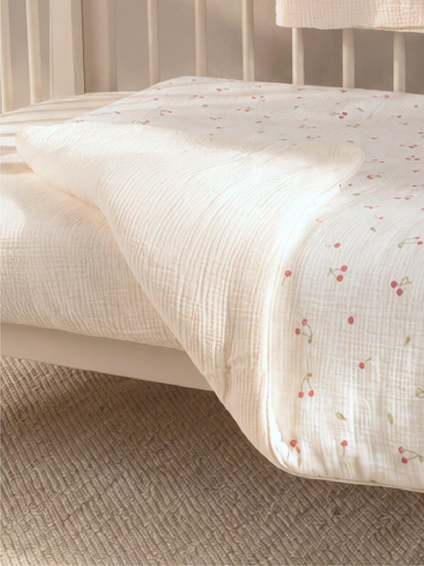Image 1 of 7 of CuddleCo Cot Bed Quilt - Ditsy Cherry