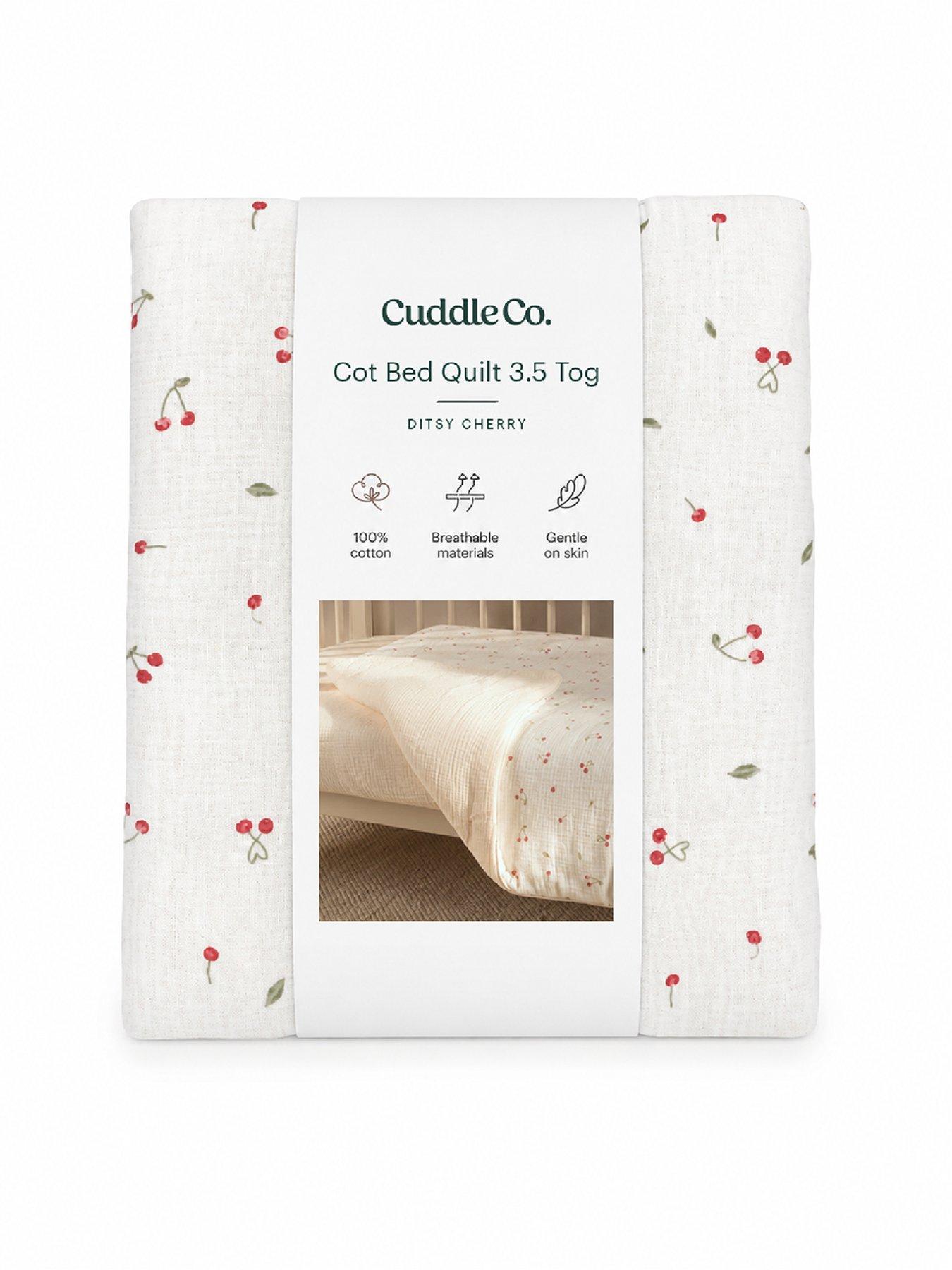 Image 6 of 7 of CuddleCo Cot Bed Quilt - Ditsy Cherry