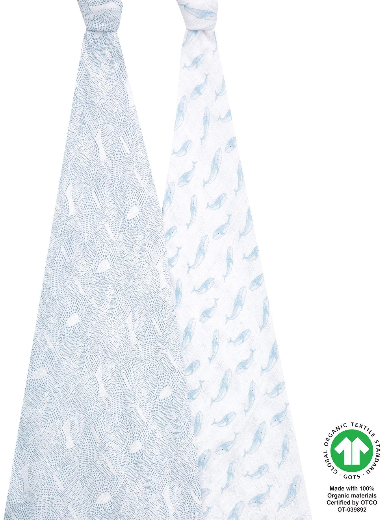 Image 2 of 6 of aden + anais Oceanic - Large Swaddles 2 Pack Cotton Muslin