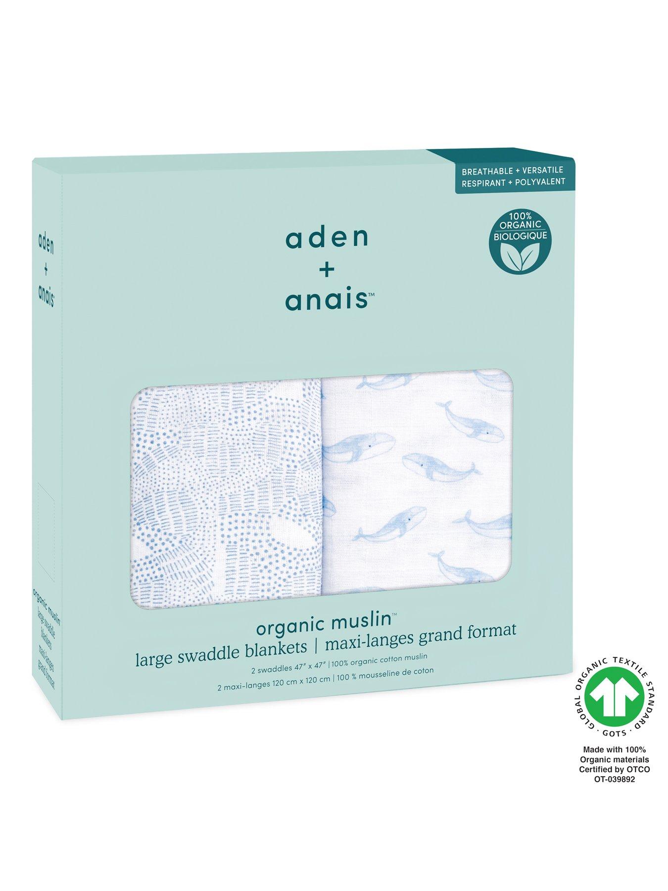 Image 3 of 6 of aden + anais Oceanic - Large Swaddles 2 Pack Cotton Muslin