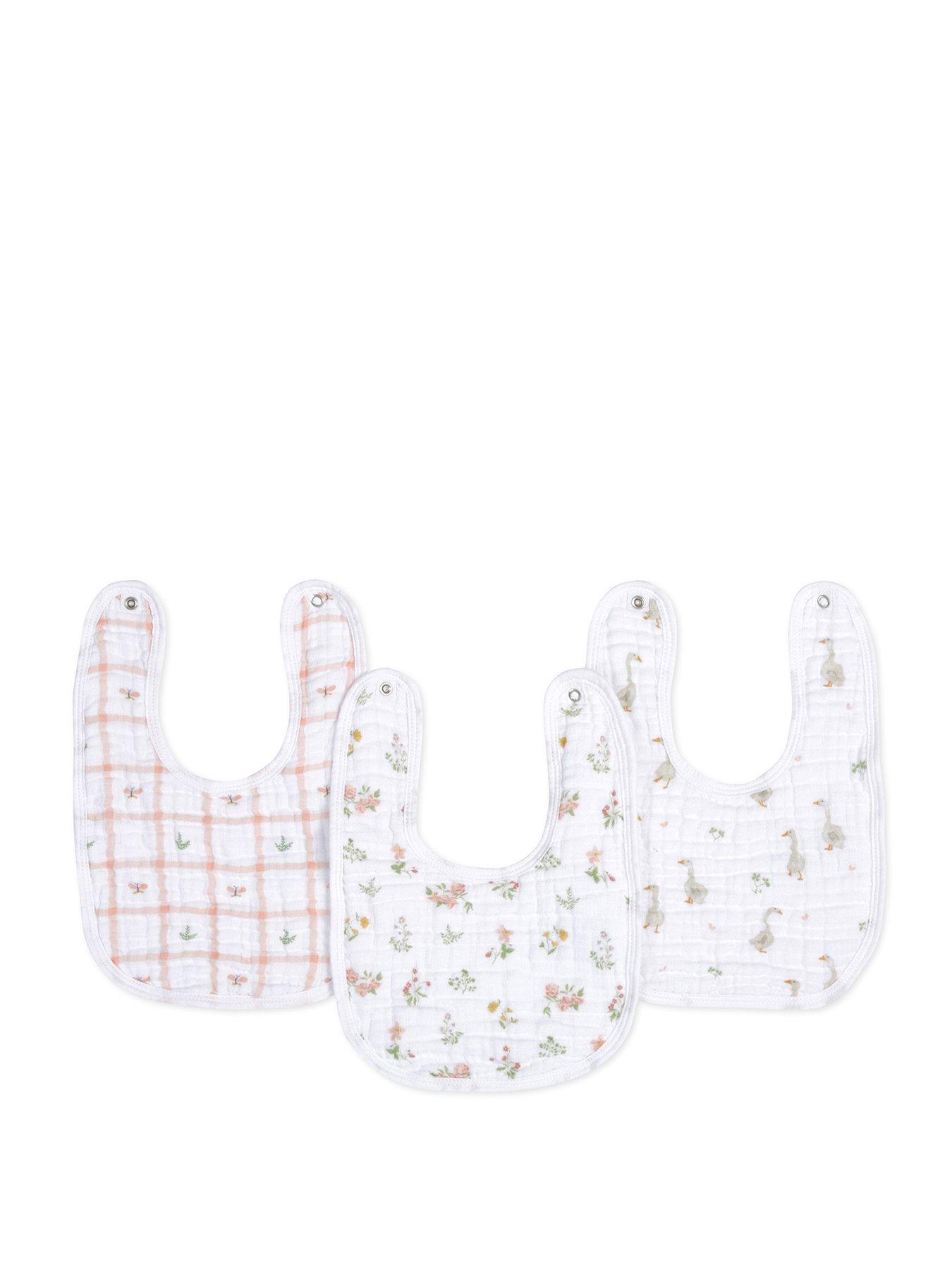 Image 2 of 4 of aden + anais Essentials 3-Pack Cotton Muslin Baby Snap Bibs - Country Floral
