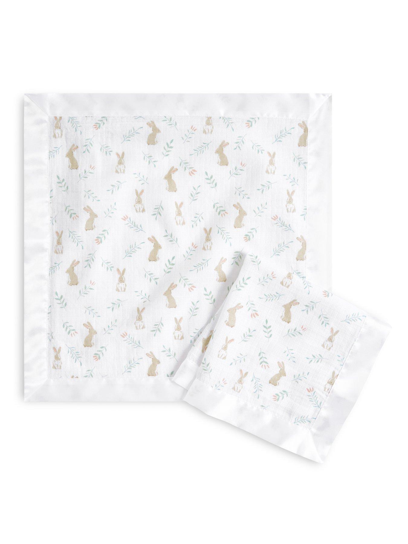 Image 3 of 6 of aden + anais Essentials 2-Pack Cotton Muslin Security Blankets - Blushing Bunnies