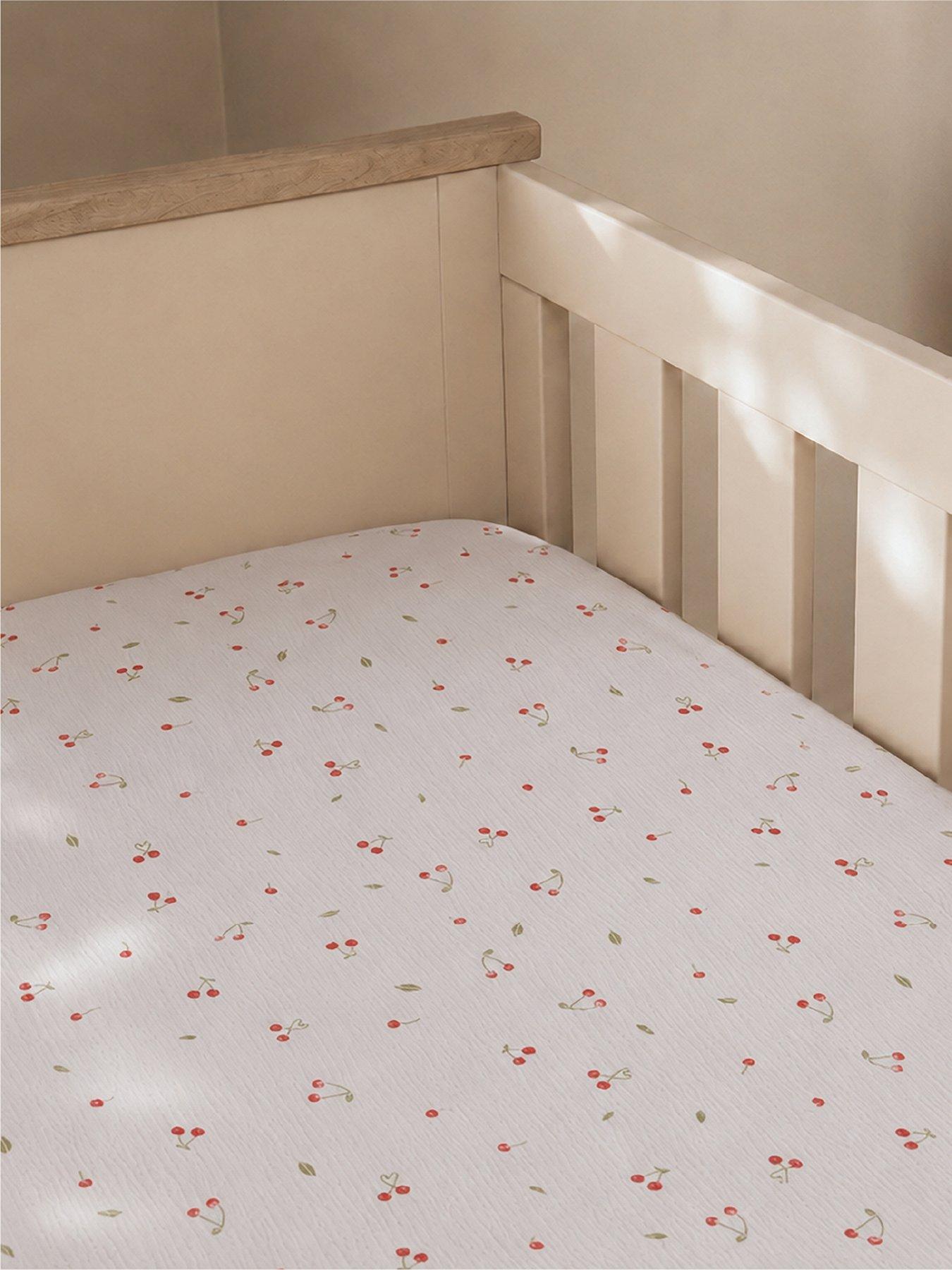 Image 1 of 4 of CuddleCo Cot Bed Sheets 2pk - Ditsy Cherry