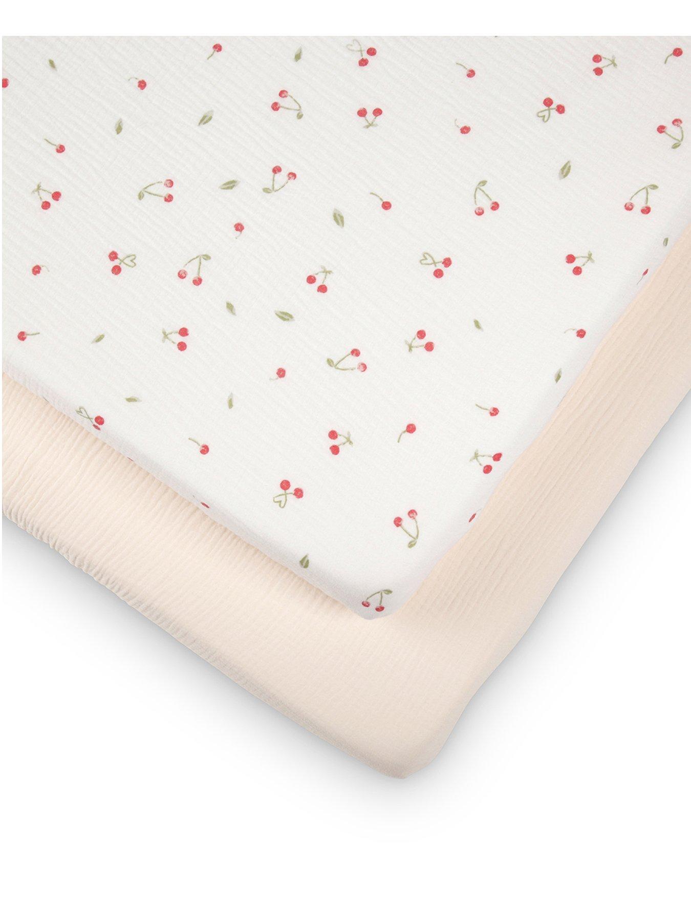 Image 2 of 4 of CuddleCo Cot Bed Sheets 2pk - Ditsy Cherry