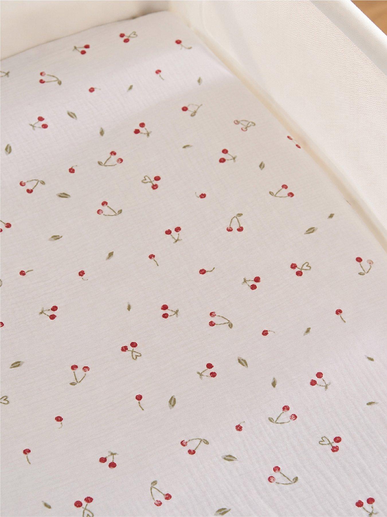 Image 1 of 4 of CuddleCo Universal Crib/ Co Sleeper Sheets 2pk - Ditsy Cherry